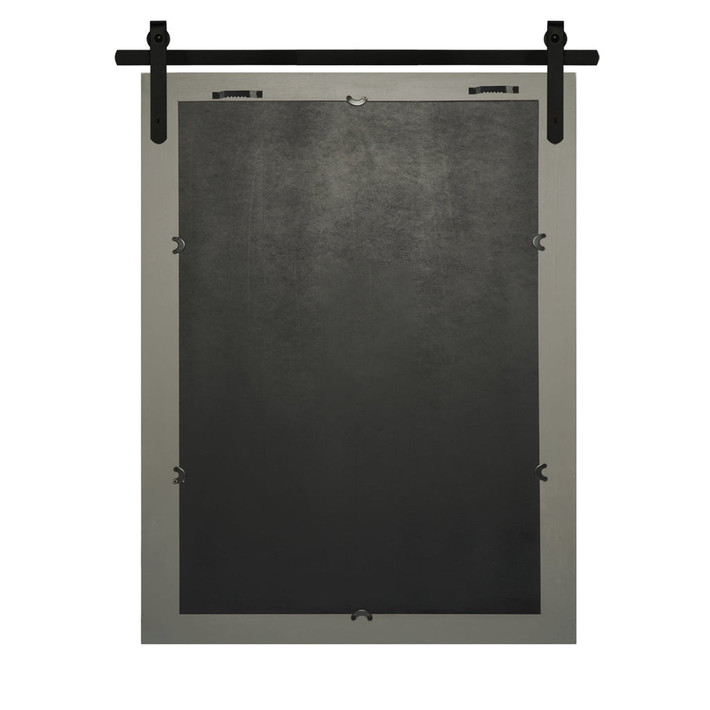 Rustic Farmhouse Mirror Vanity Mirror Solid Wood Frame with Metal Barn Style Mirror