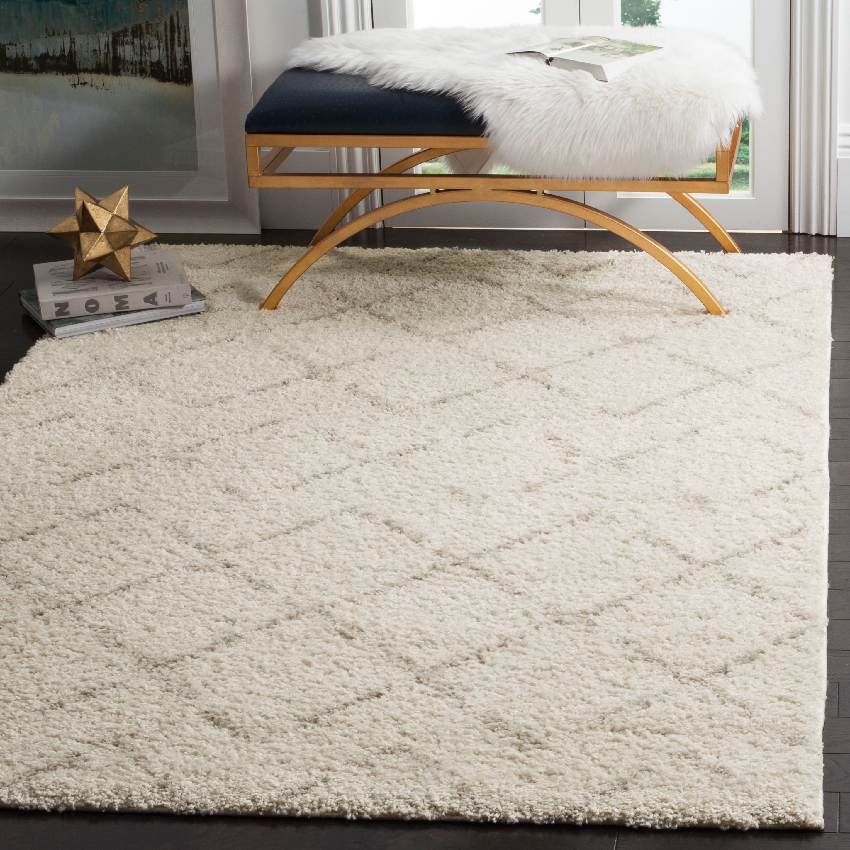 Tapis SAFAVIEH Arizona Shag Ghinwa de 3 cm d'épaisseur