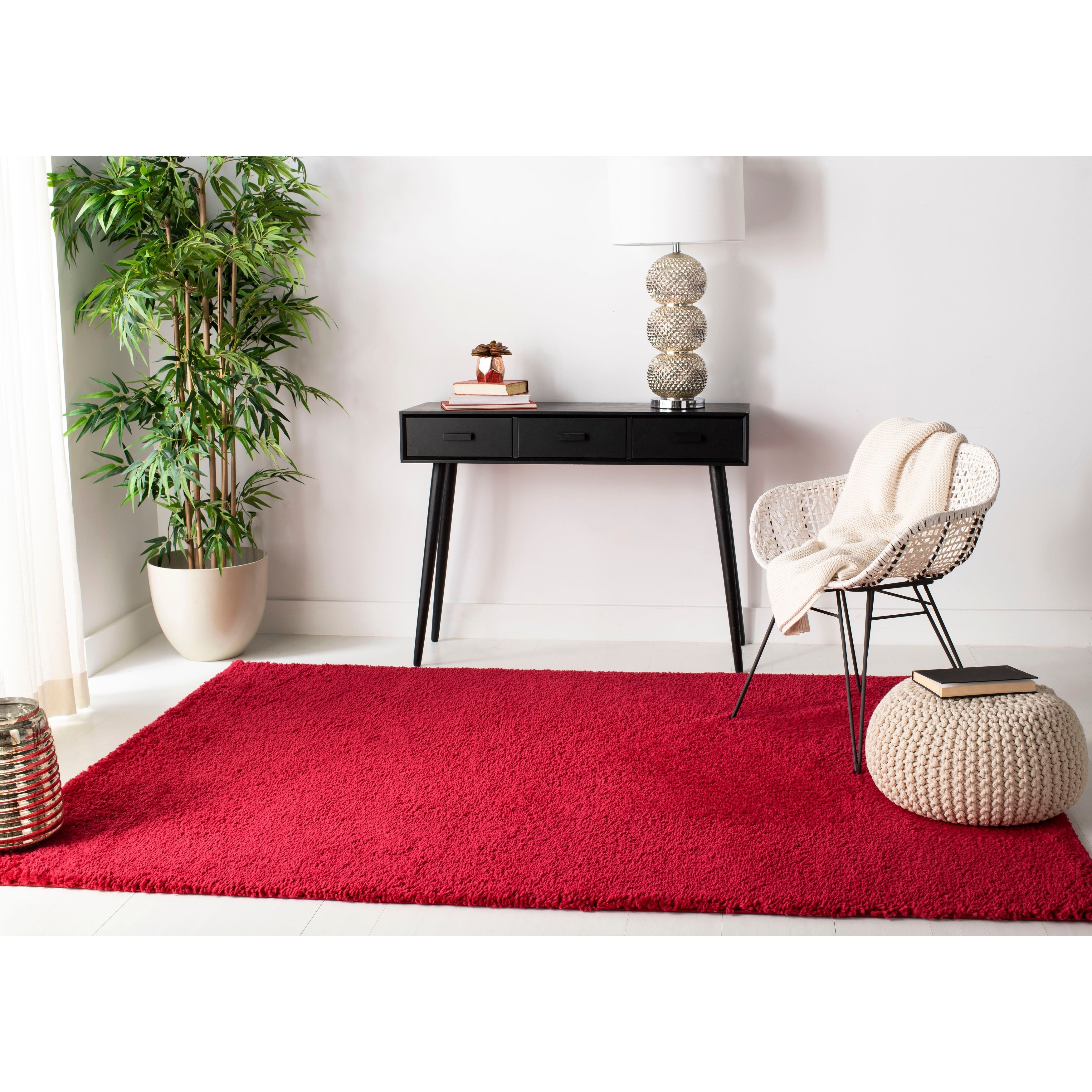 Tapis SAFAVIEH August Wilhelma Shag uni de 3 cm d'épaisseur