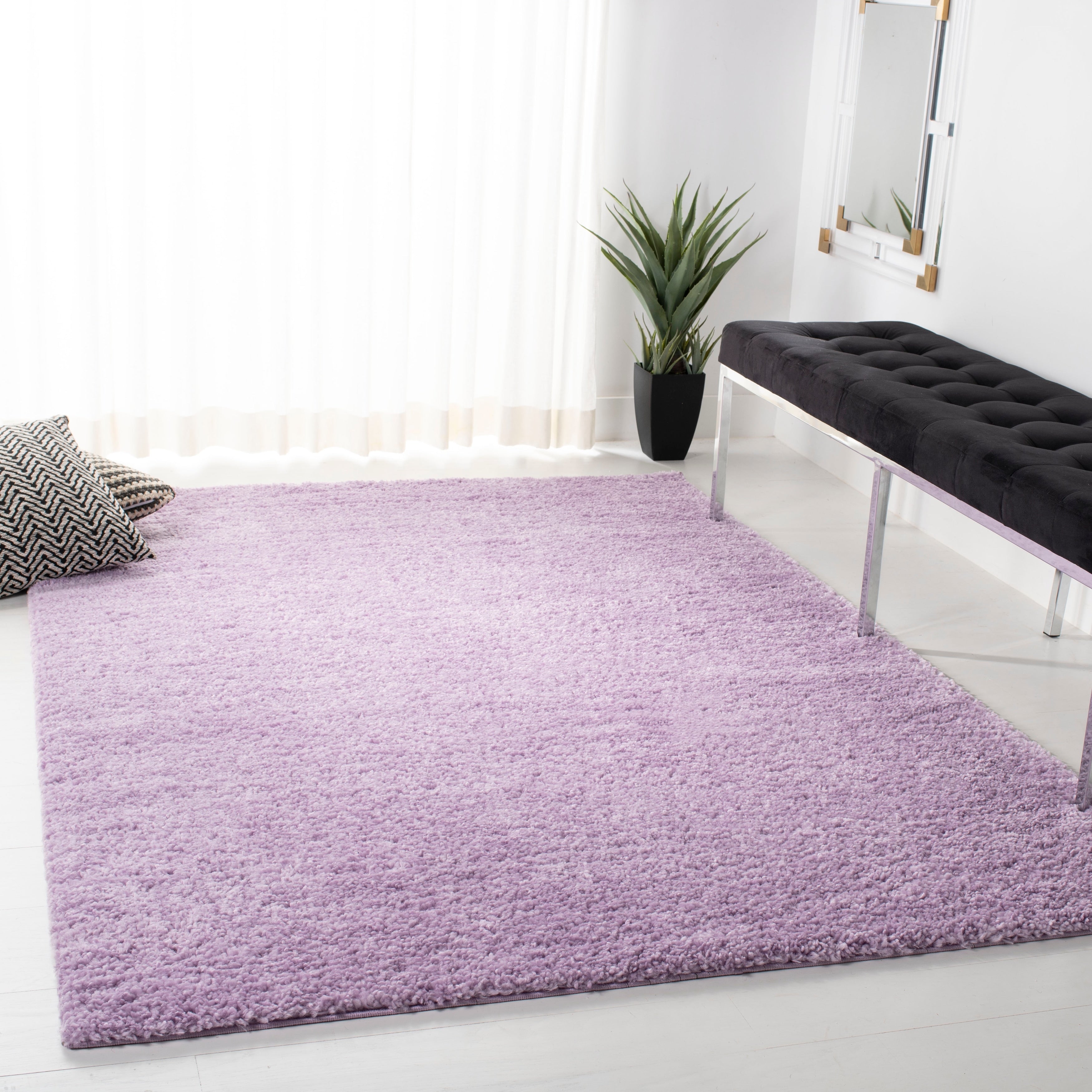 Tapis SAFAVIEH August Wilhelma Shag uni de 3 cm d'épaisseur