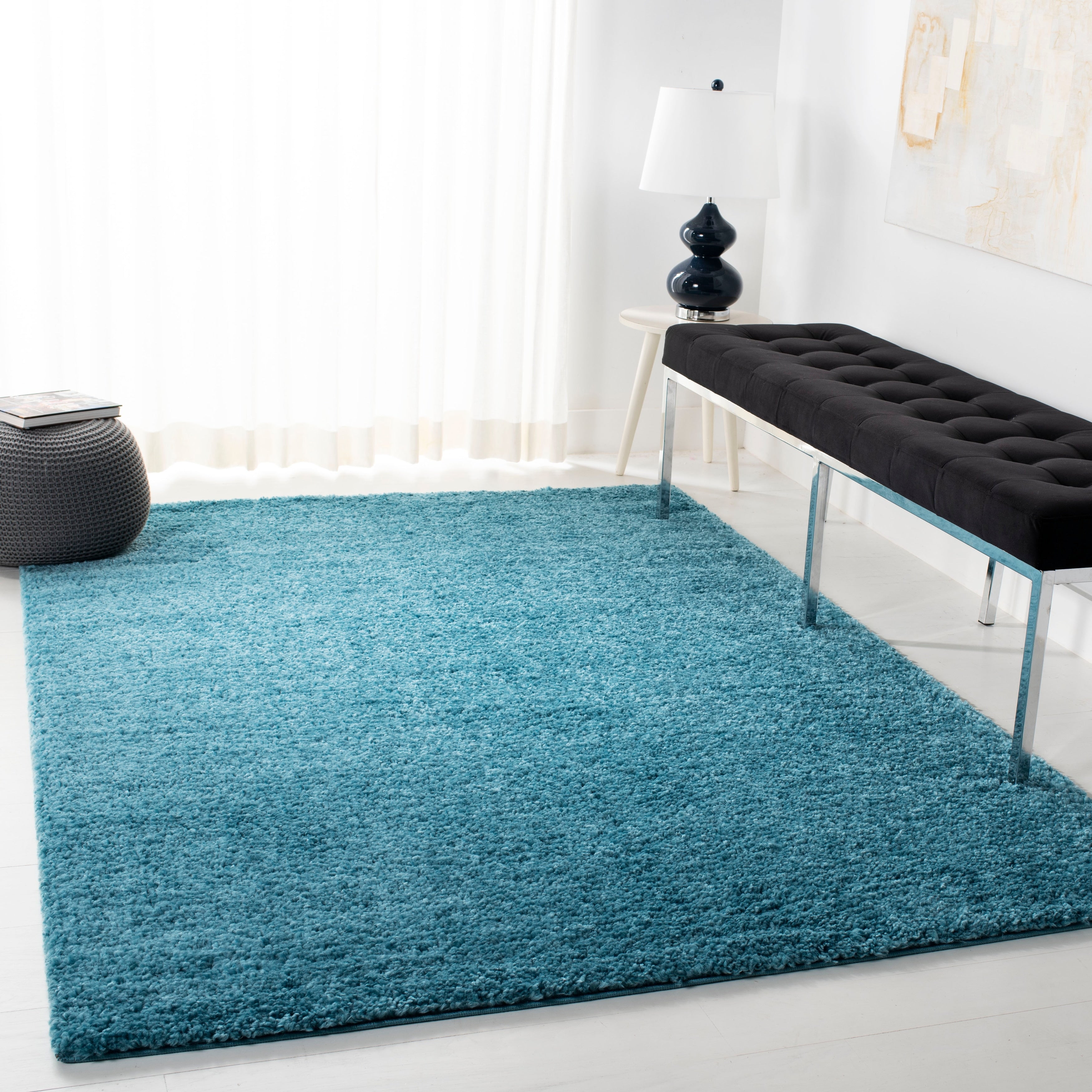 Tapis SAFAVIEH August Wilhelma Shag uni de 3 cm d'épaisseur