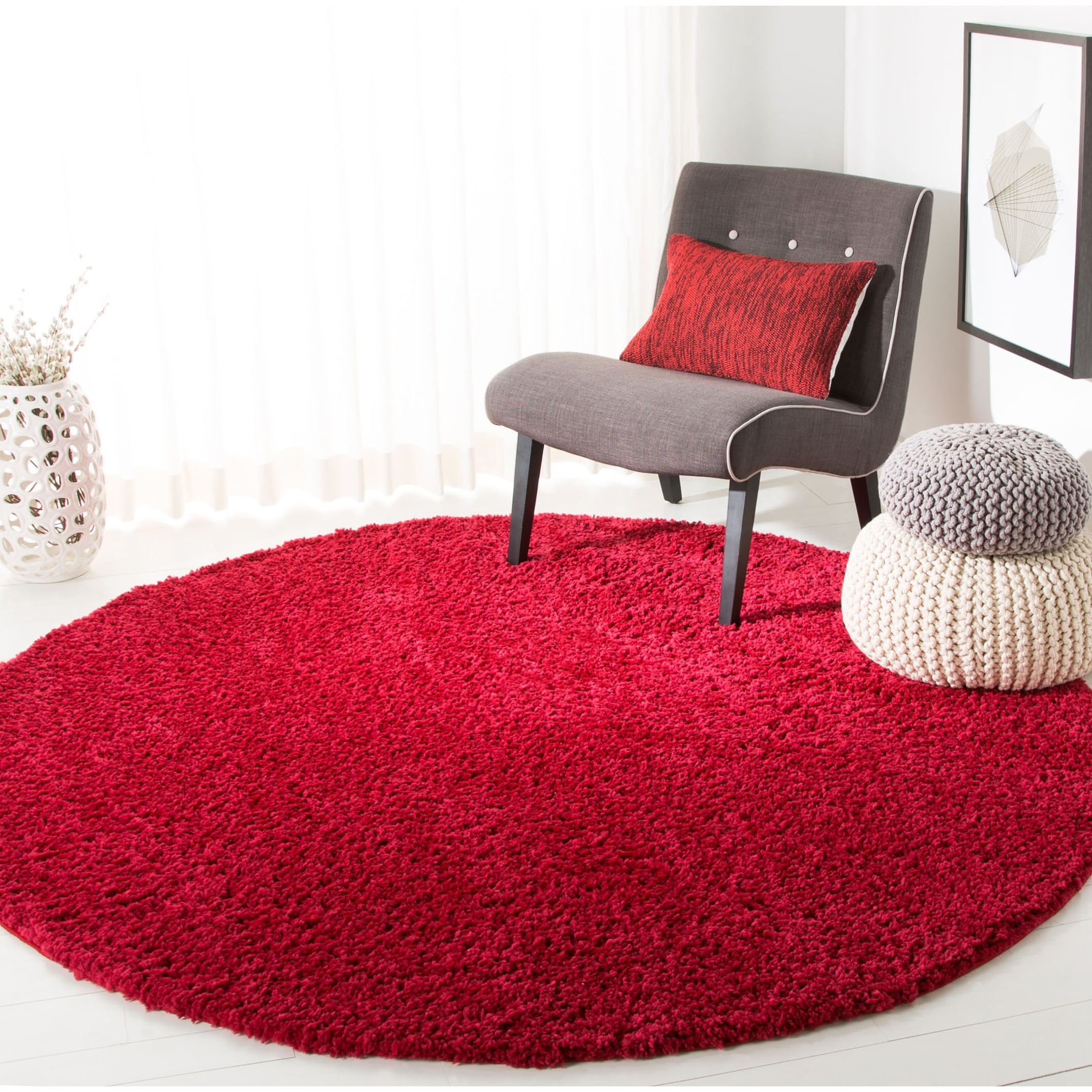Tapis SAFAVIEH August Wilhelma Shag uni de 3 cm d'épaisseur