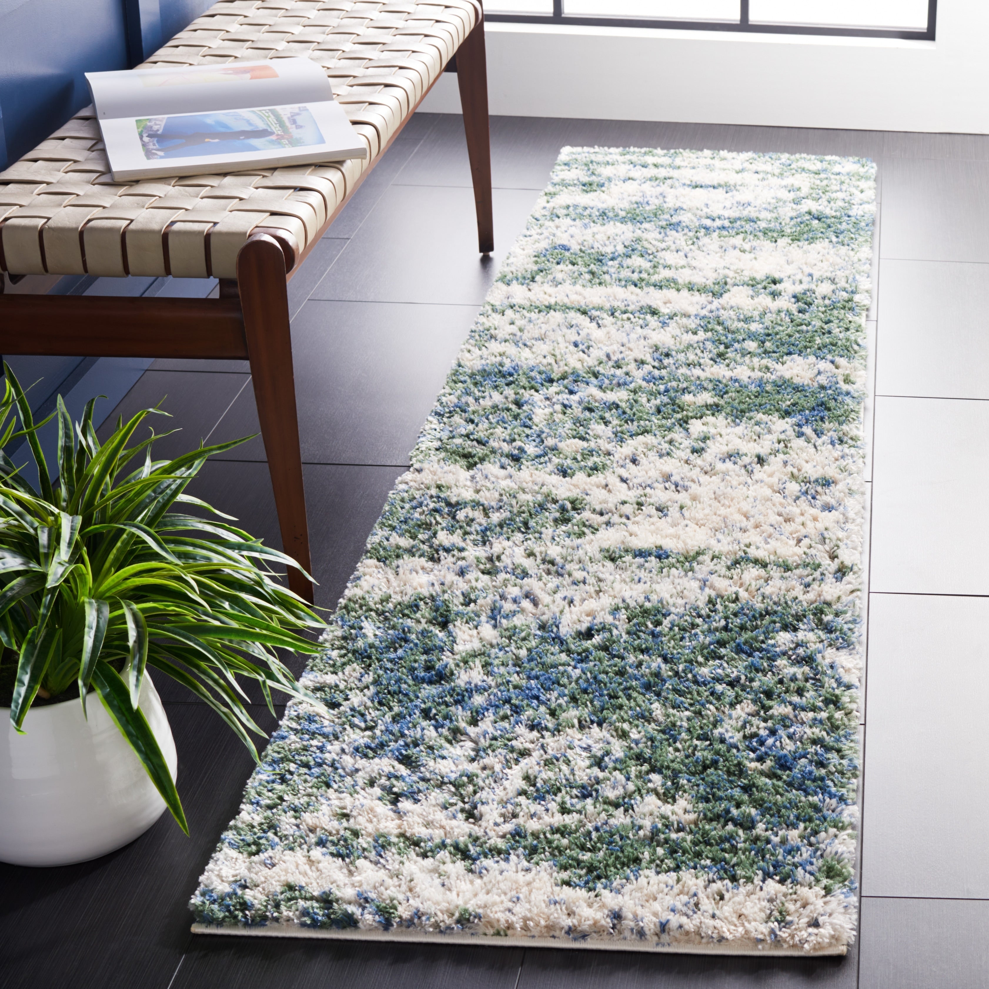 Tapis berbère Shag Tikvah moderne SAFAVIEH de 3 cm d'épaisseur