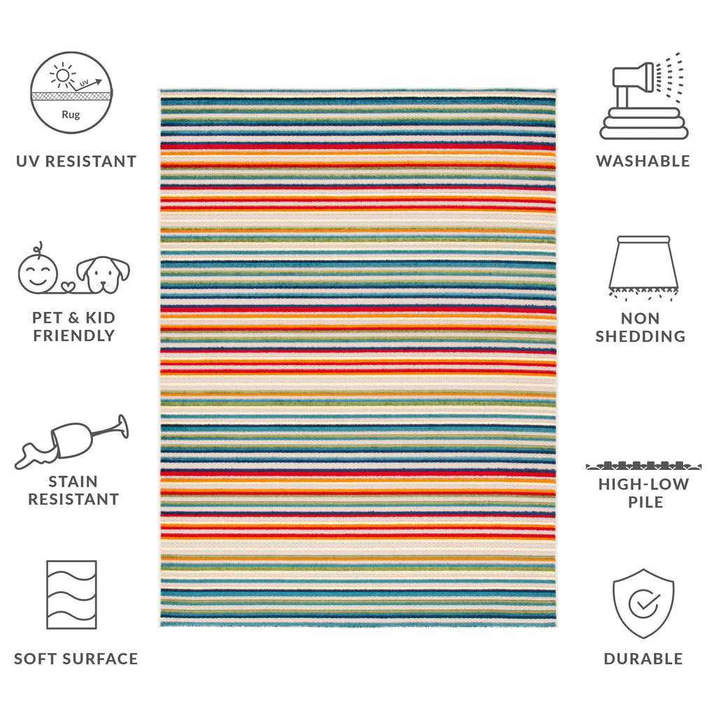 SAFAVIEH Cabana Gafia Indoor/ Outdoor Waterproof Patio Stripe Rug