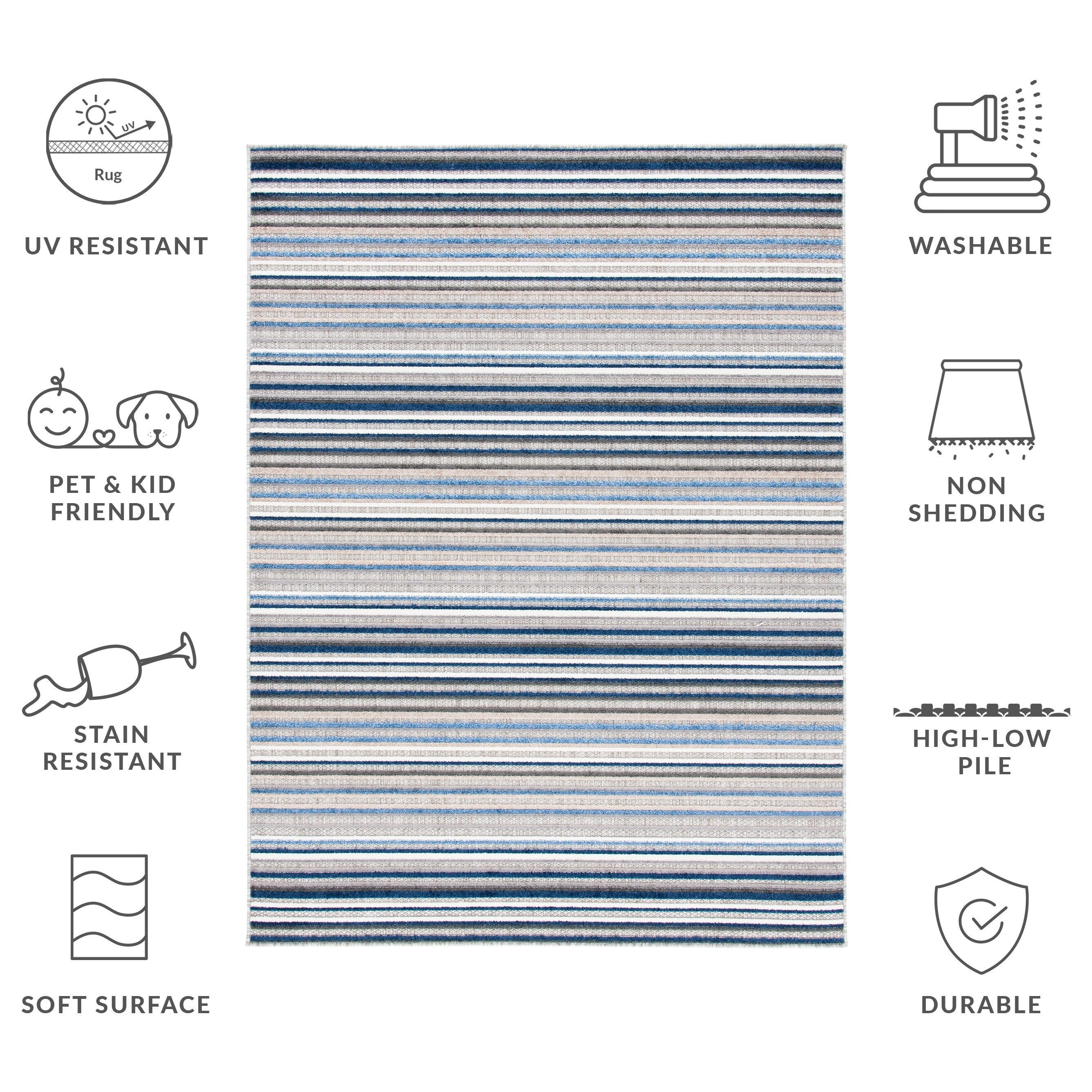 SAFAVIEH Cabana Gafia Indoor/ Outdoor Waterproof Patio Stripe Rug