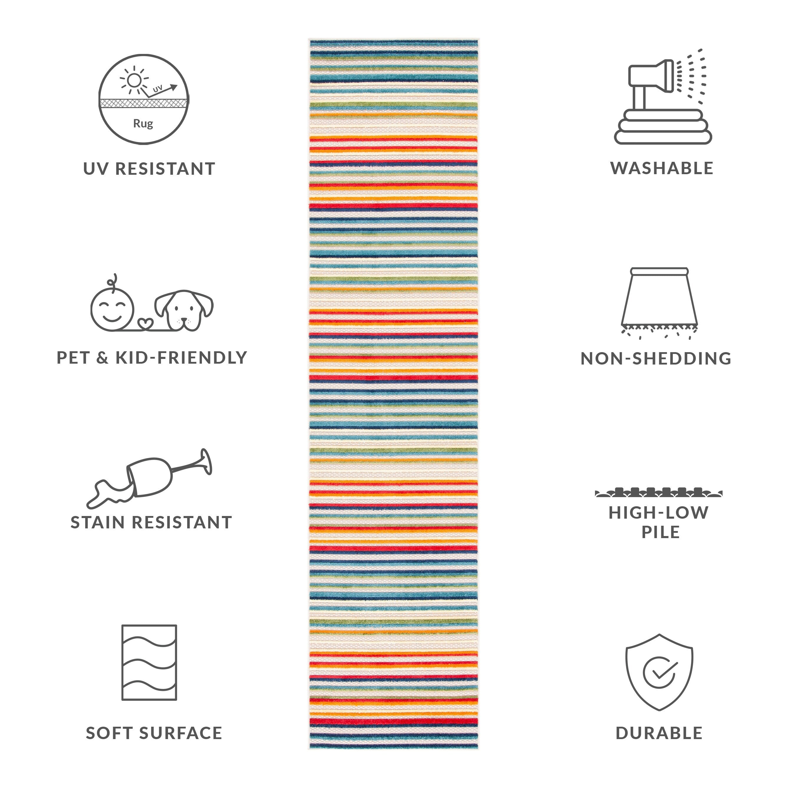 SAFAVIEH Cabana Gafia Indoor/ Outdoor Waterproof Patio Stripe Rug