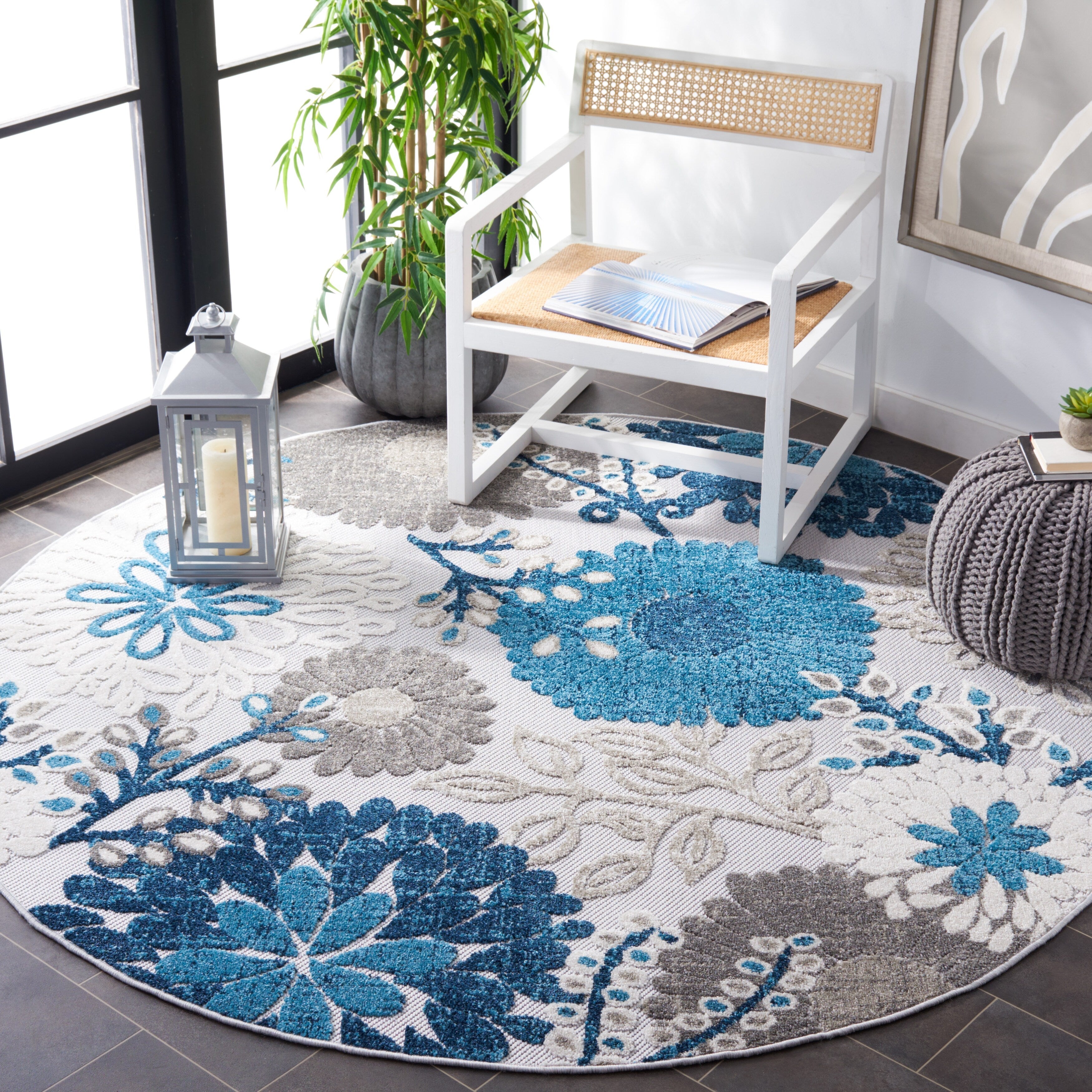 SAFAVIEH Cabana Hillechien Indoor/ Outdoor Waterproof Patio Floral Rug