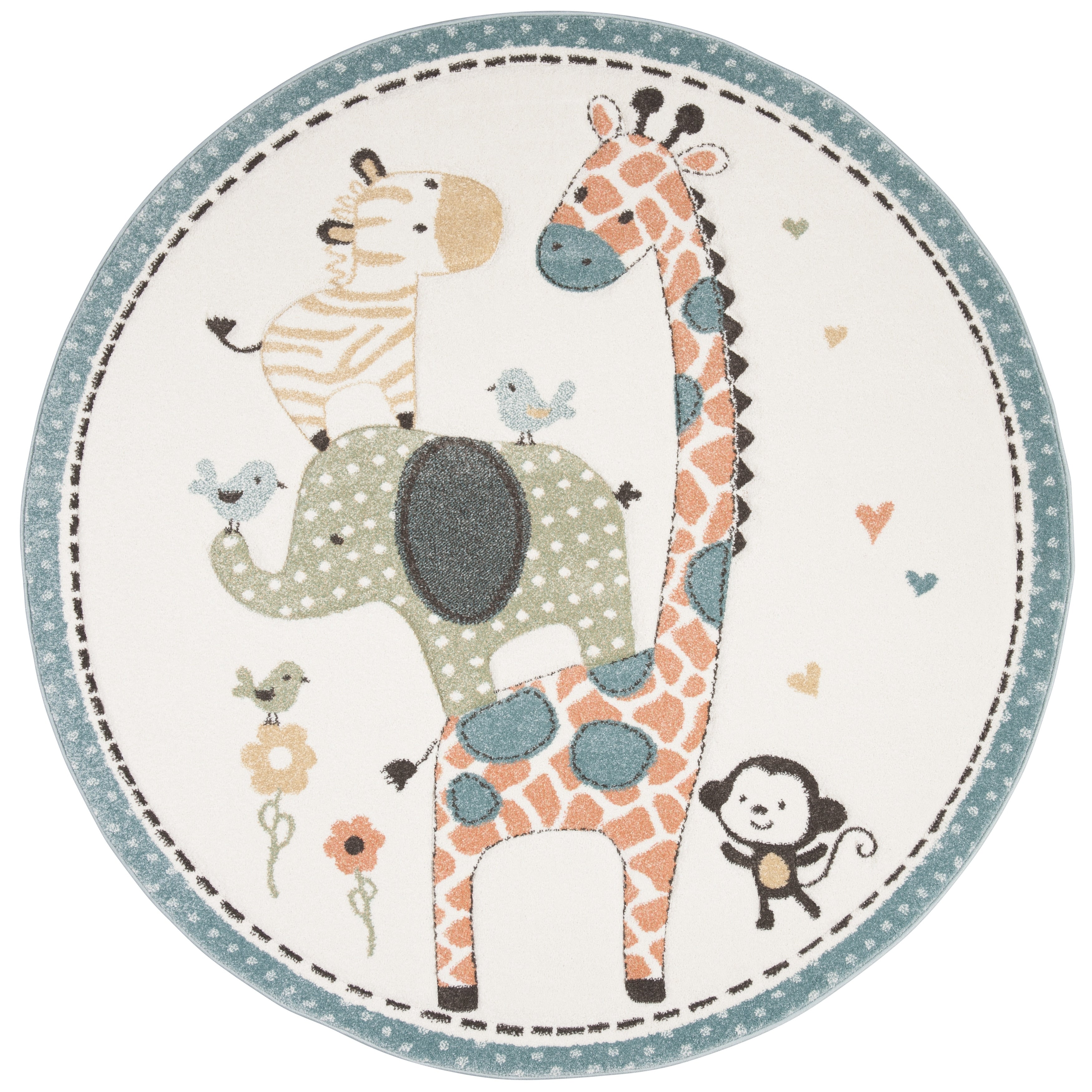 Tapis d'éveil SAFAVIEH Carousel Kids Miharu à motifs animaux