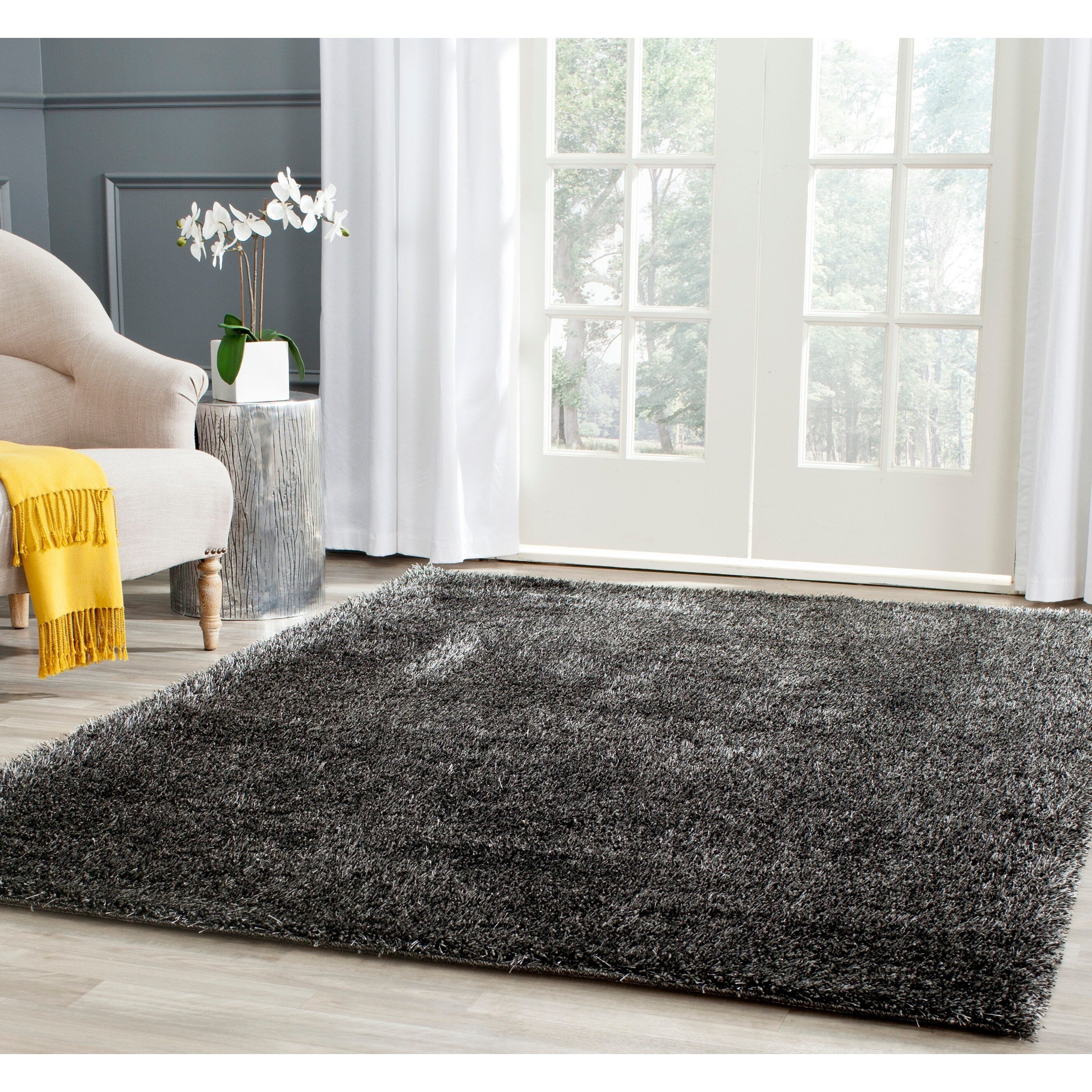Tapis SAFAVIEH Charlotte Shag Truc uni de 5 cm d'épaisseur