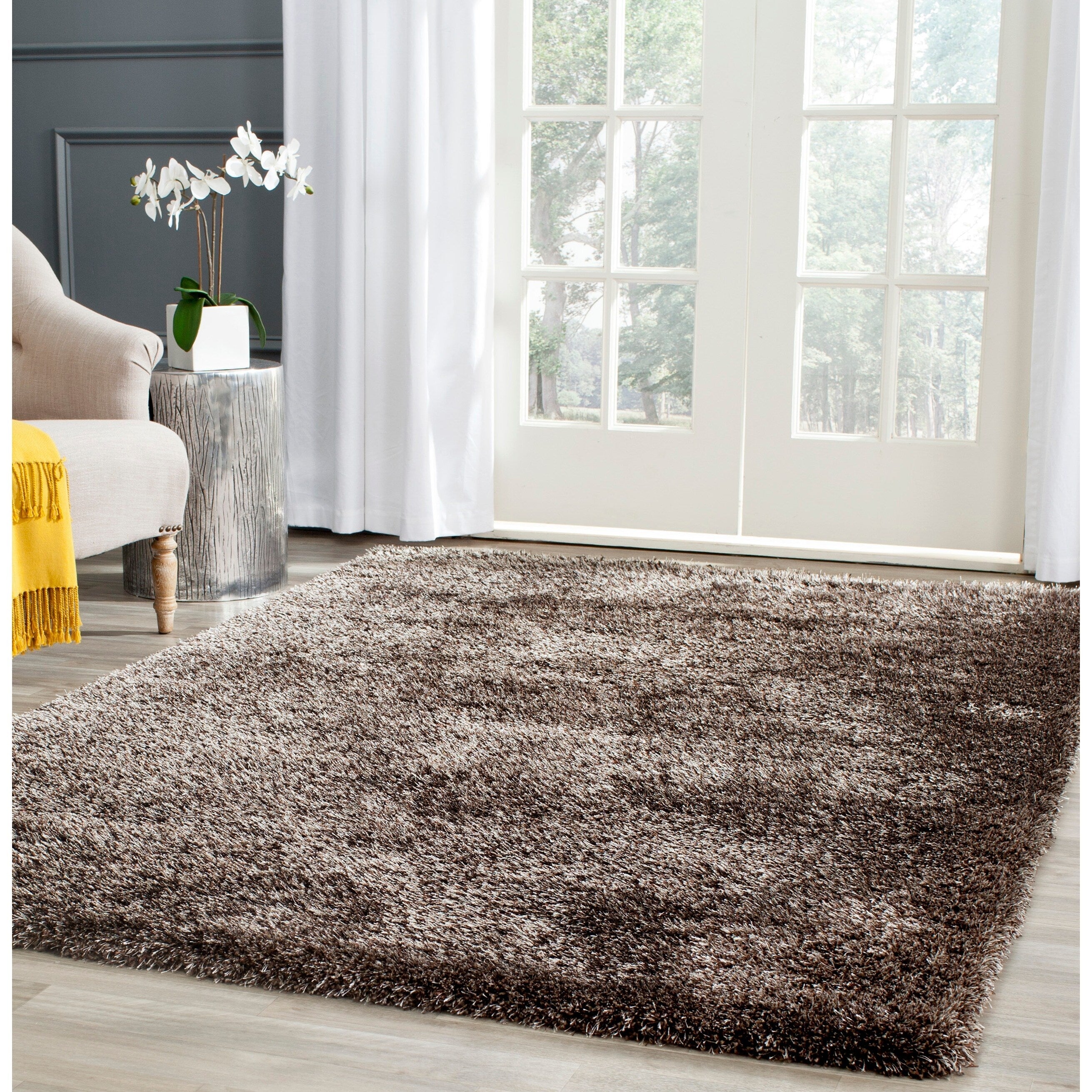 Tapis SAFAVIEH Charlotte Shag Truc uni de 5 cm d'épaisseur