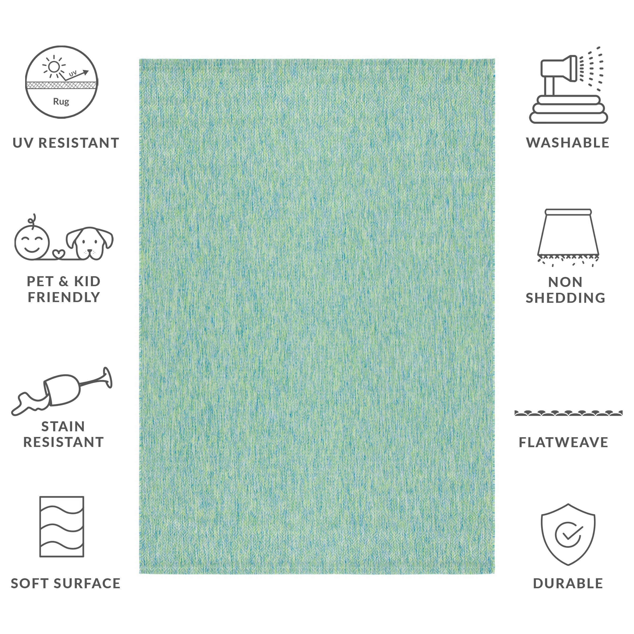 SAFAVIEH Courtyard Begajeta Indoor/Outdoor Waterproof Patio Backyard Rug.