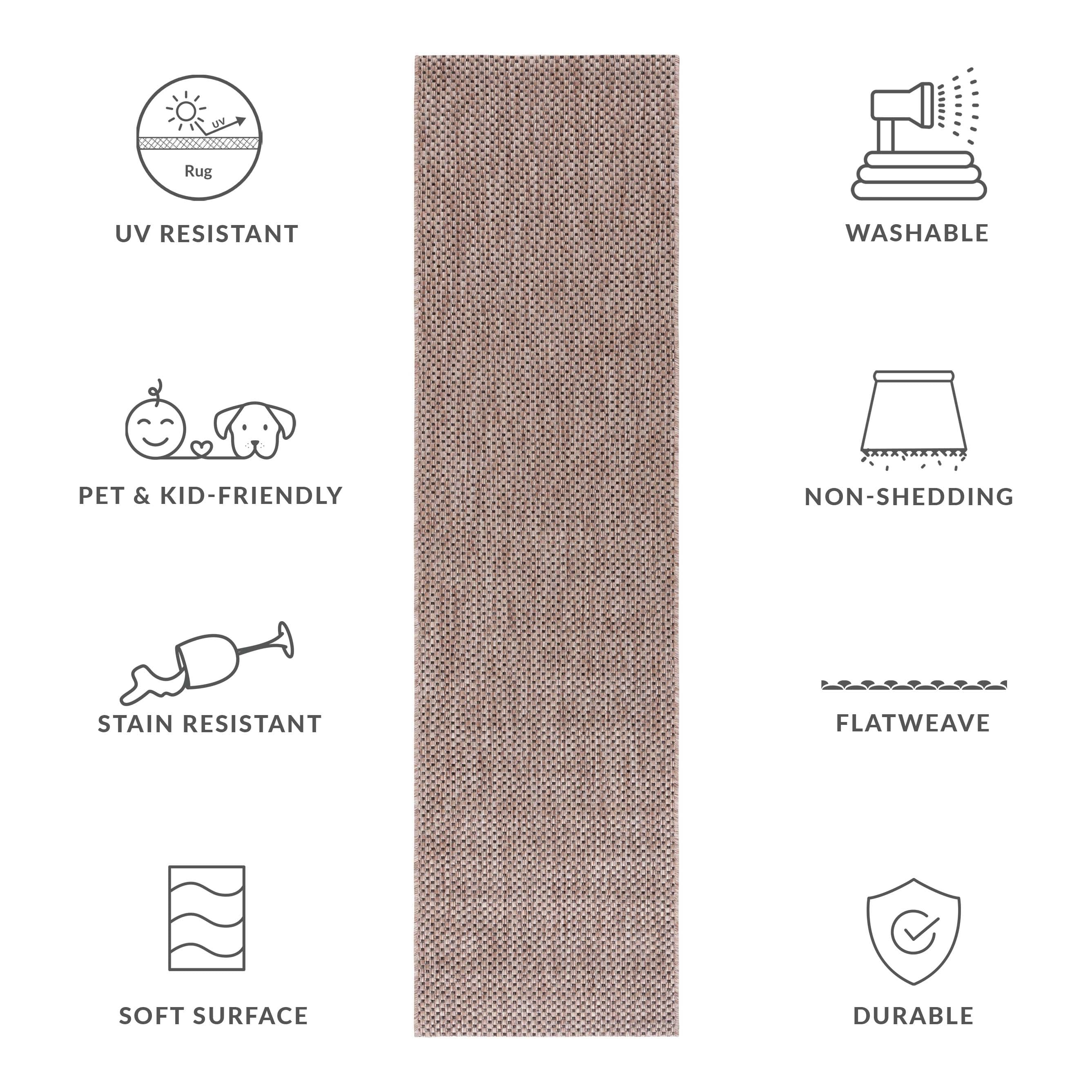 SAFAVIEH Courtyard Begajeta Indoor/Outdoor Waterproof Patio Backyard Rug.