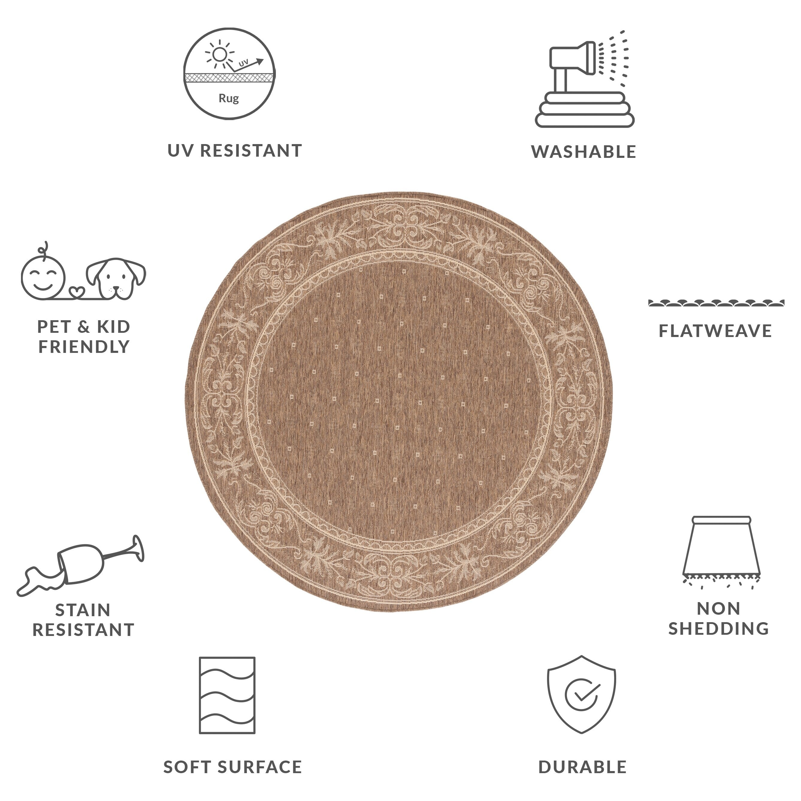 SAFAVIEH Courtyard Hendrina Indoor/ Outdoor Waterproof Patio Backyard Rug