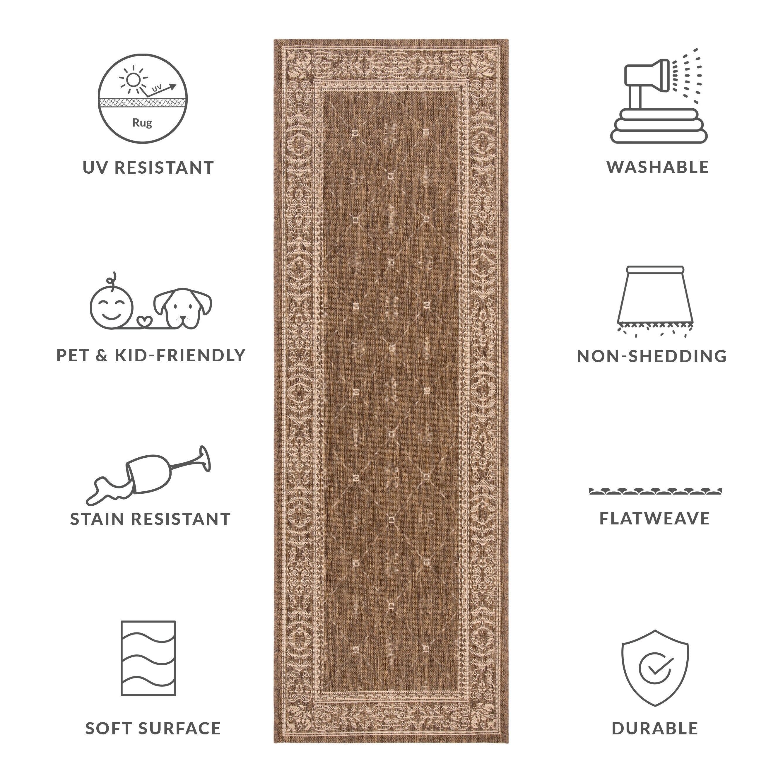 SAFAVIEH Courtyard Hendrina Indoor/ Outdoor Waterproof Patio Backyard Rug