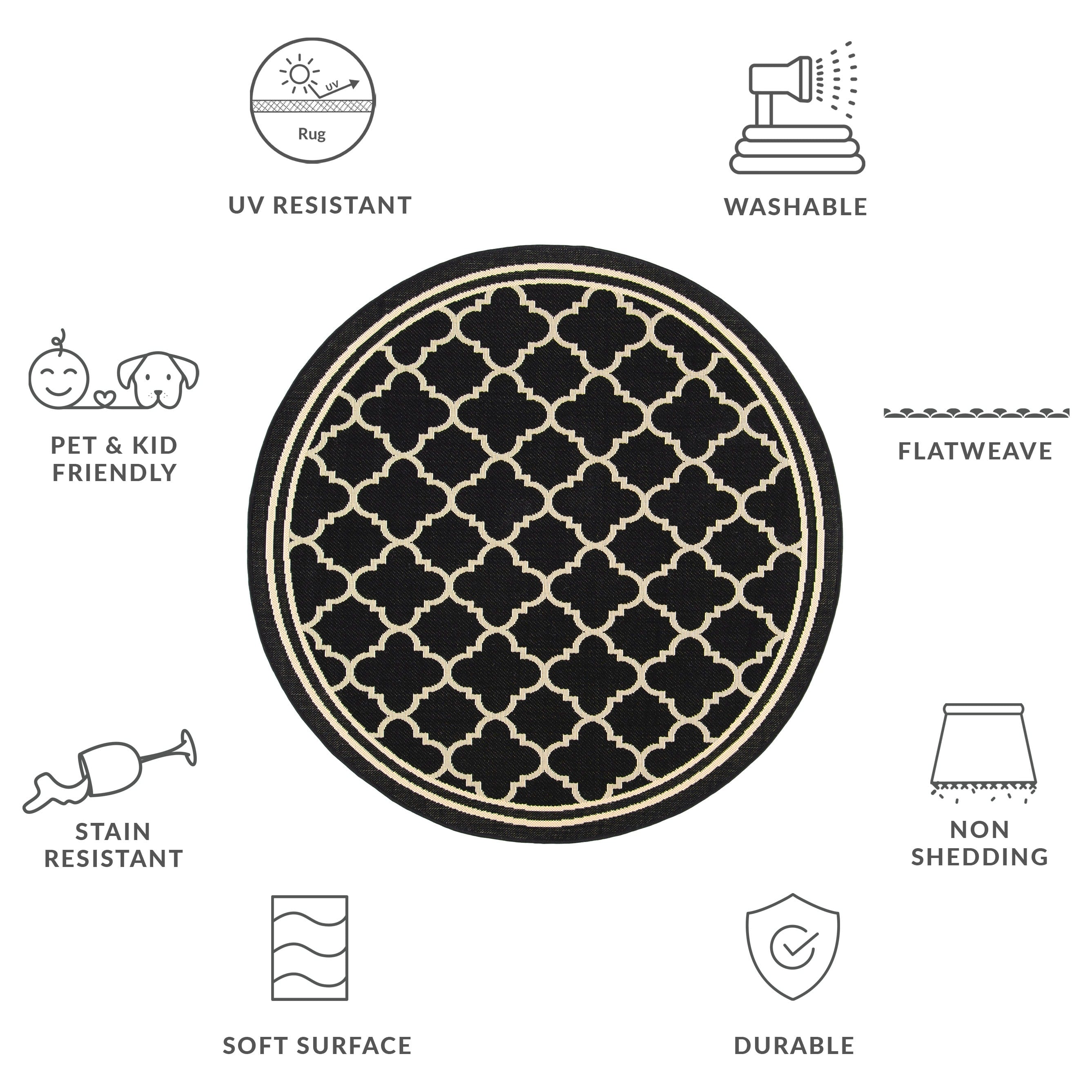 SAFAVIEH Courtyard Kristelle Indoor/ Outdoor Waterproof Patio Backyard Rug