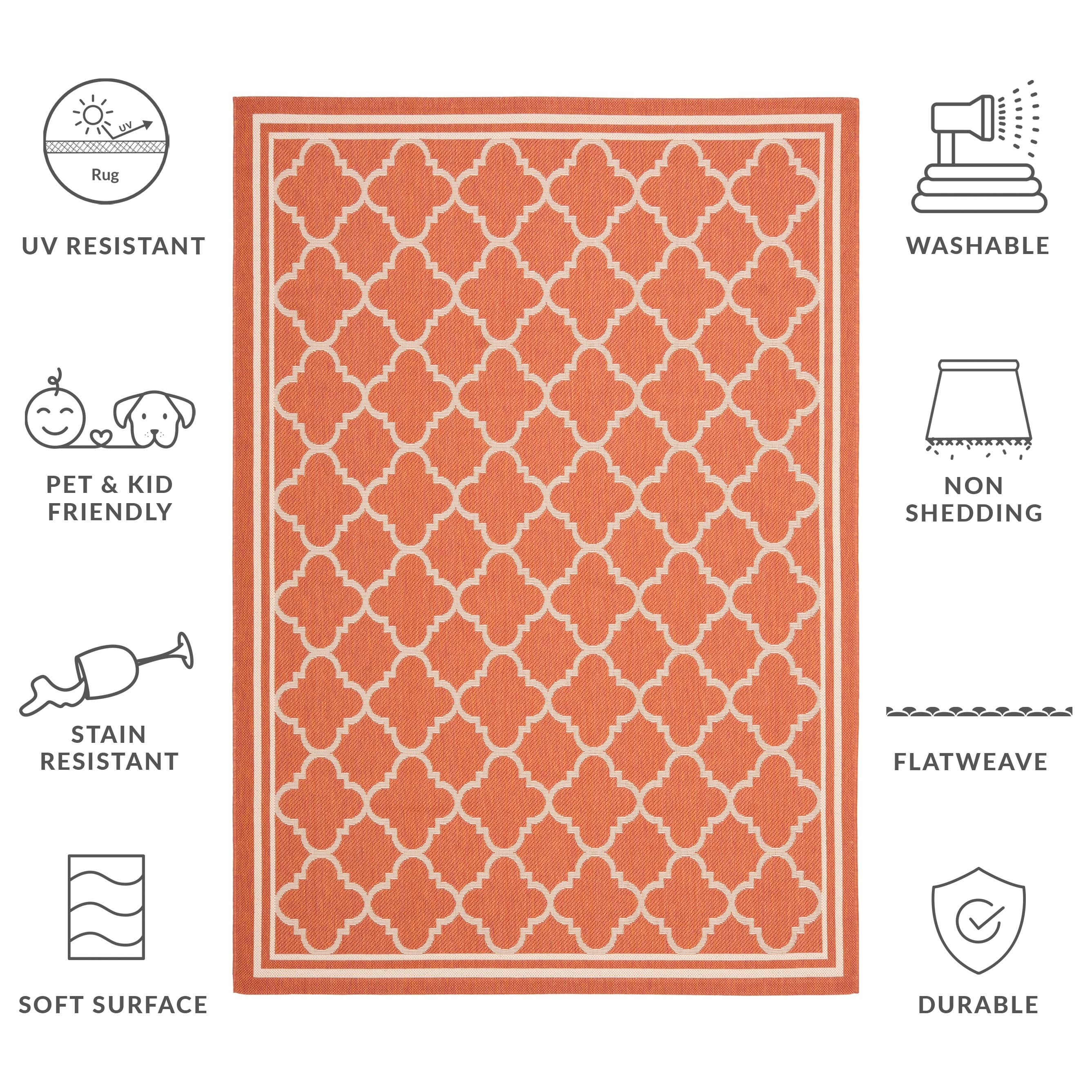 SAFAVIEH Courtyard Kristelle Indoor/ Outdoor Waterproof Patio Backyard Rug