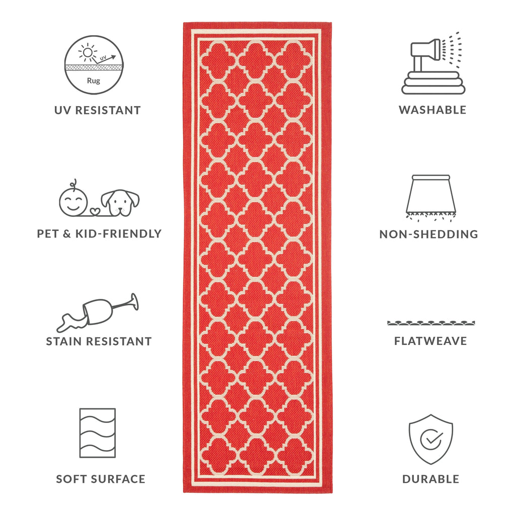 SAFAVIEH Courtyard Kristelle Indoor/ Outdoor Waterproof Patio Backyard Rug