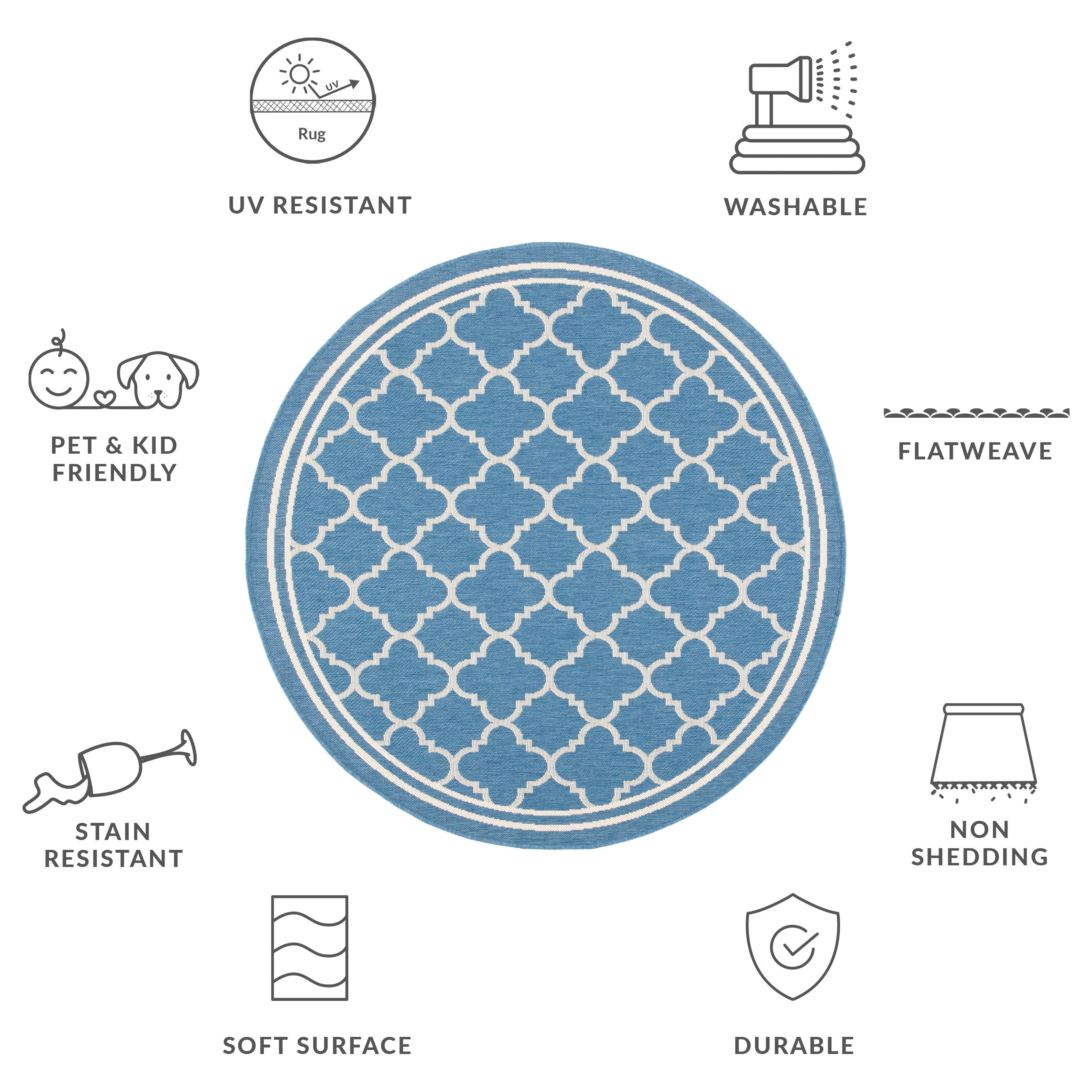 SAFAVIEH Courtyard Kristelle Indoor/ Outdoor Waterproof Patio Backyard Rug