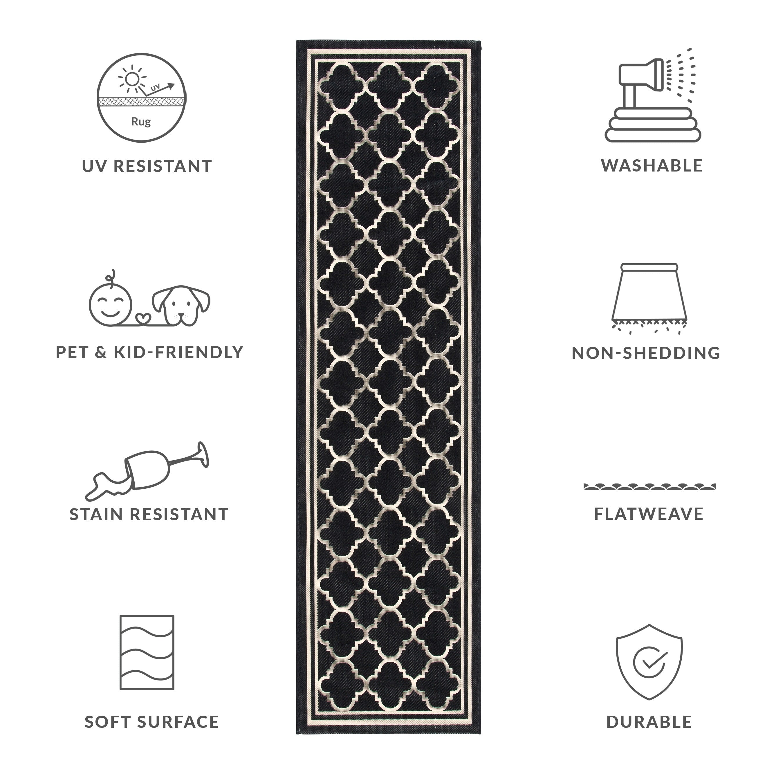SAFAVIEH Courtyard Kristelle Indoor/ Outdoor Waterproof Patio Backyard Rug
