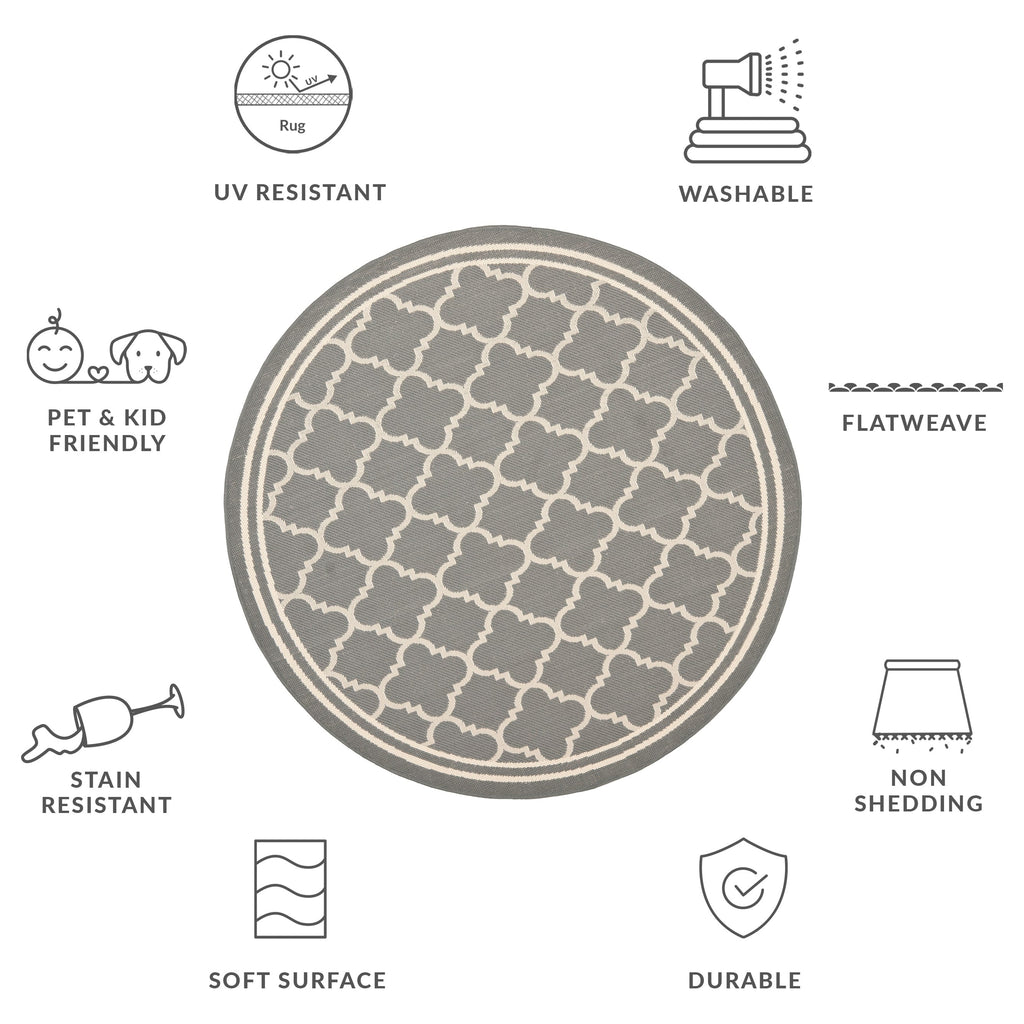 SAFAVIEH Courtyard Kristelle Indoor/ Outdoor Waterproof Patio Backyard Rug