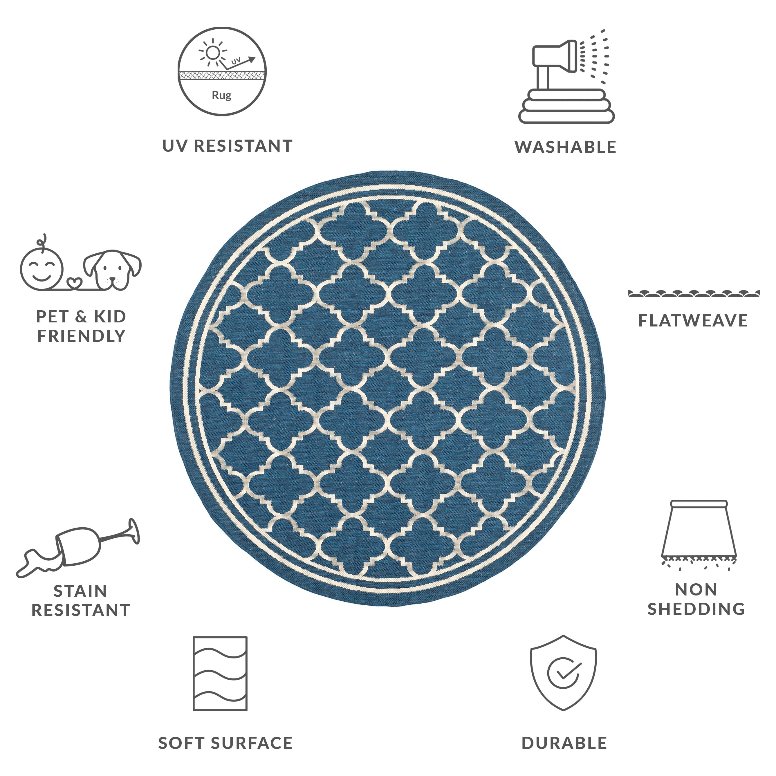 SAFAVIEH Courtyard Kristelle Indoor/ Outdoor Waterproof Patio Backyard Rug