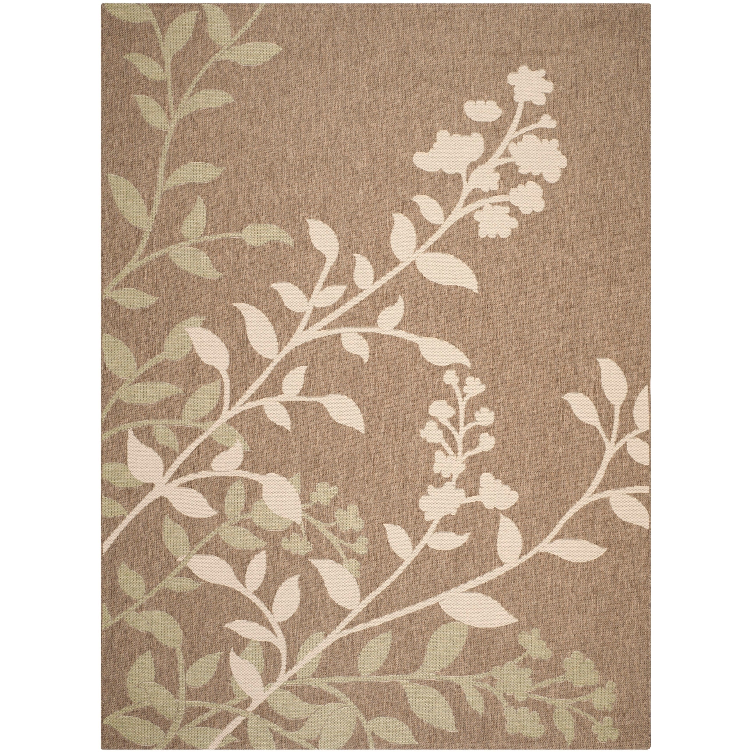 SAFAVIEH Courtyard Luann Botanical Indoor/ Outdoor Waterproof Patio Backyard Rug