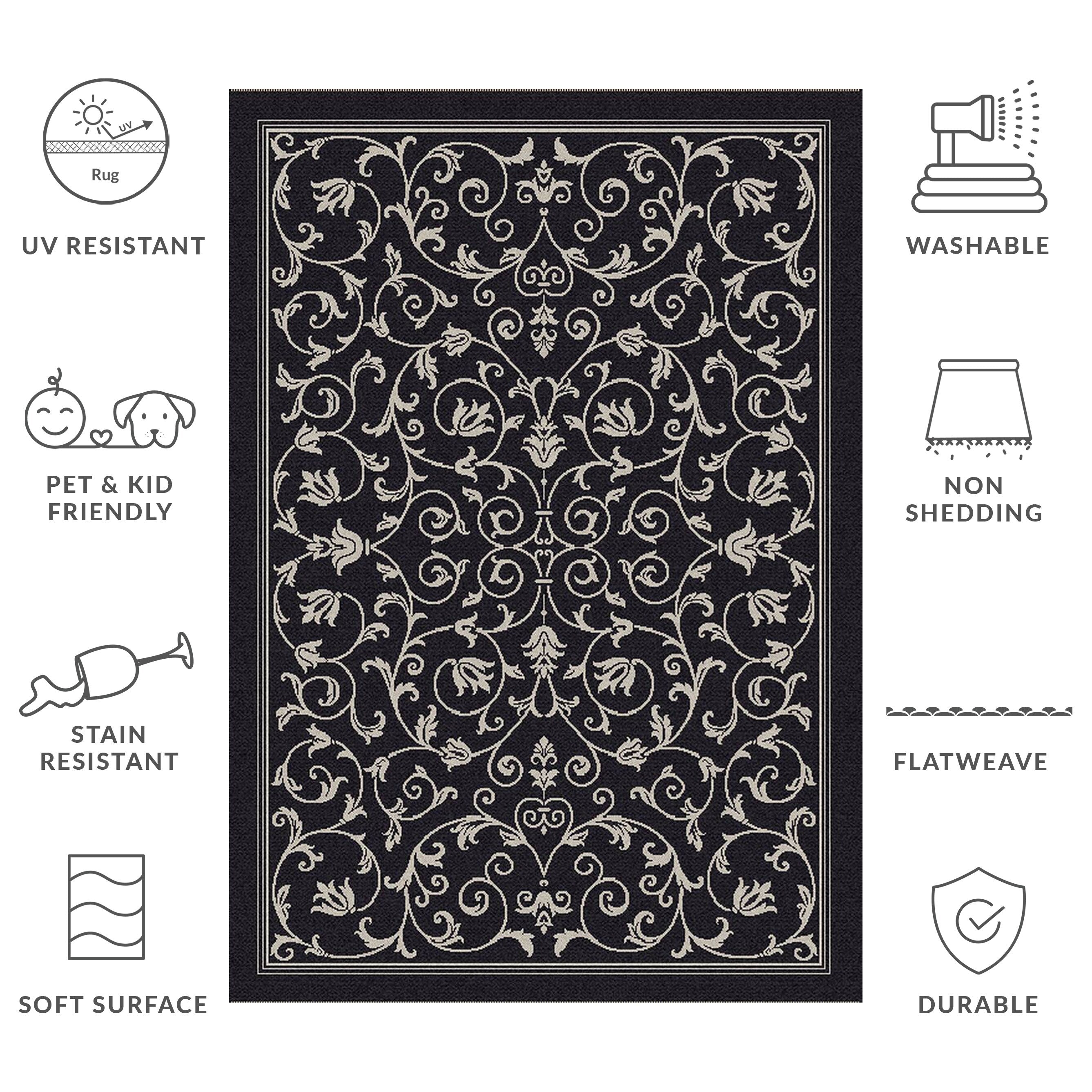 SAFAVIEH Courtyard Miljeta Indoor/ Outdoor Waterproof Patio Backyard Rug