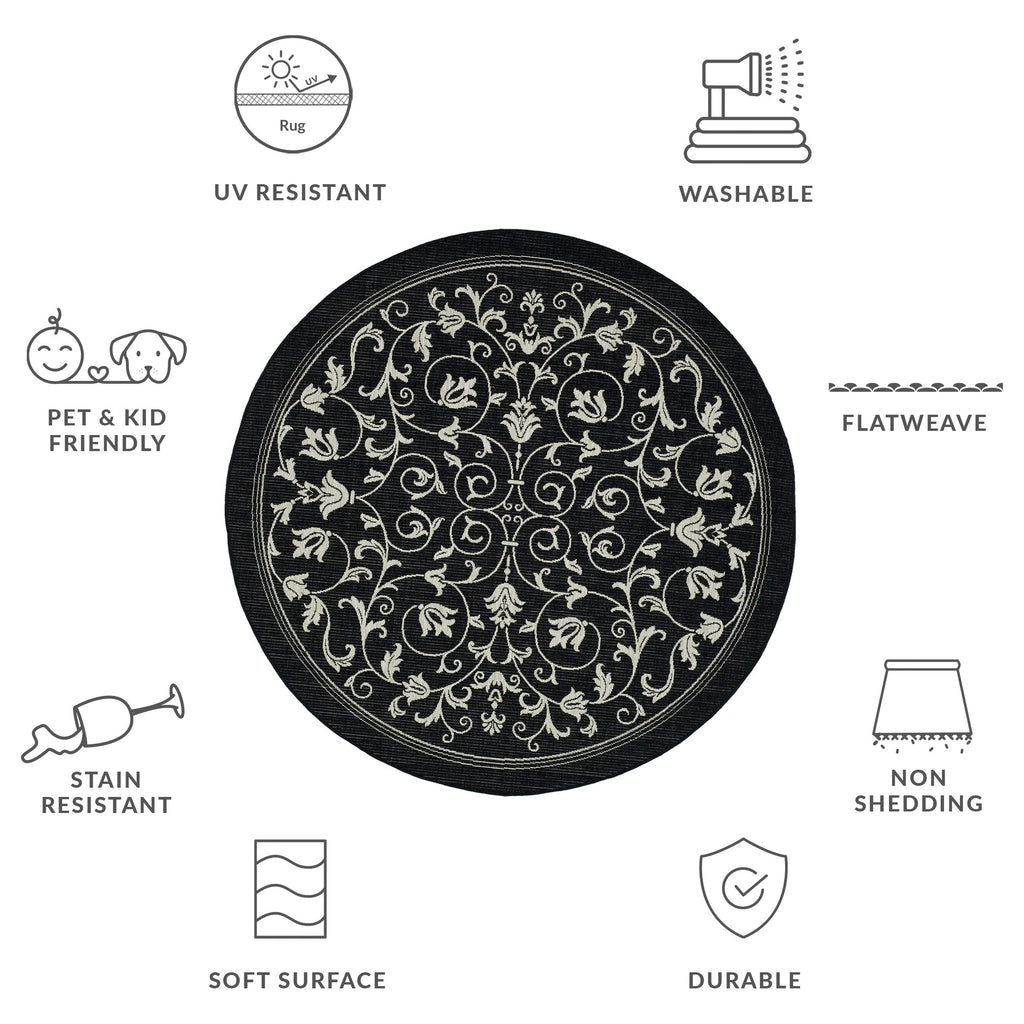 SAFAVIEH Courtyard Miljeta Indoor/ Outdoor Waterproof Patio Backyard Rug