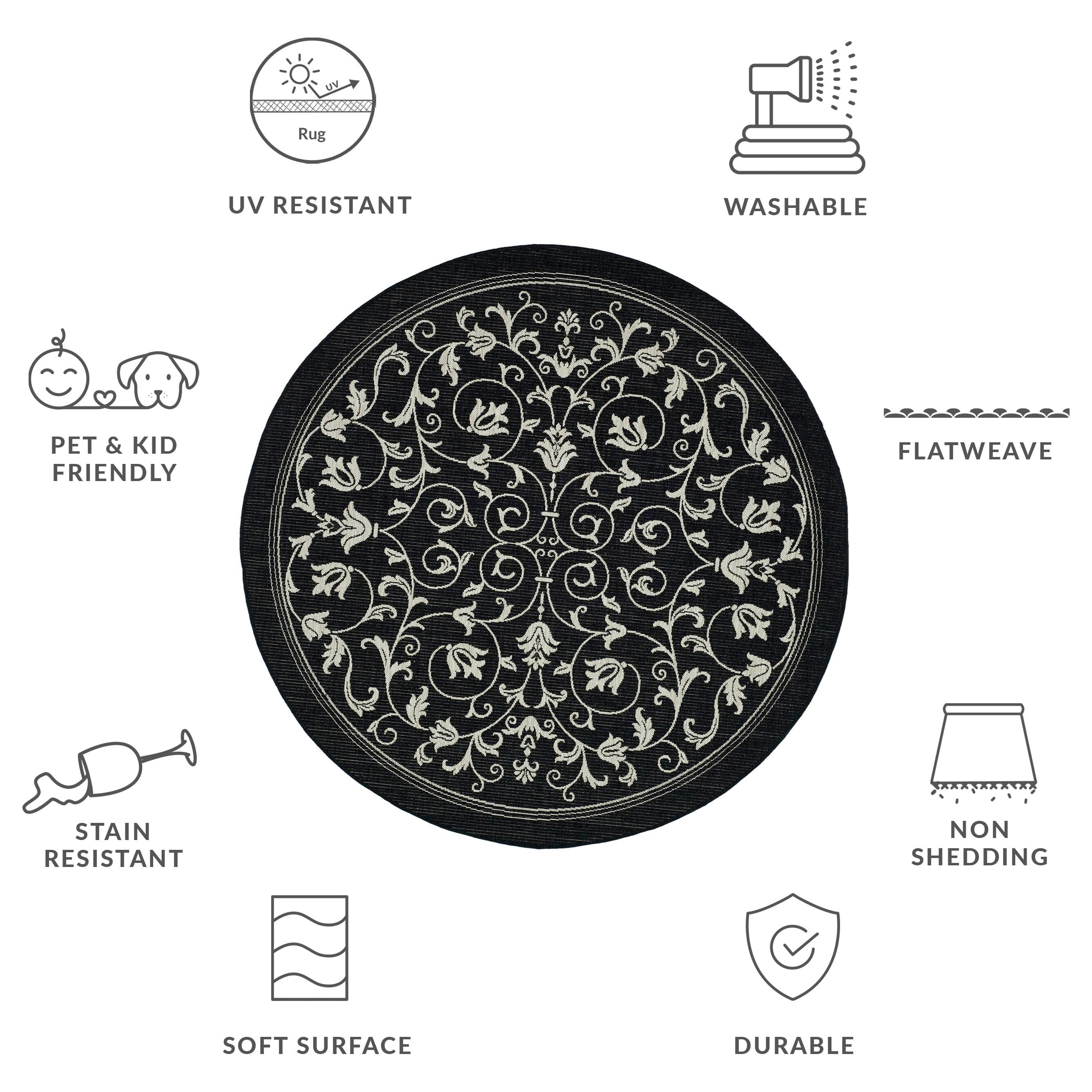 SAFAVIEH Courtyard Miljeta Indoor/ Outdoor Waterproof Patio Backyard Rug