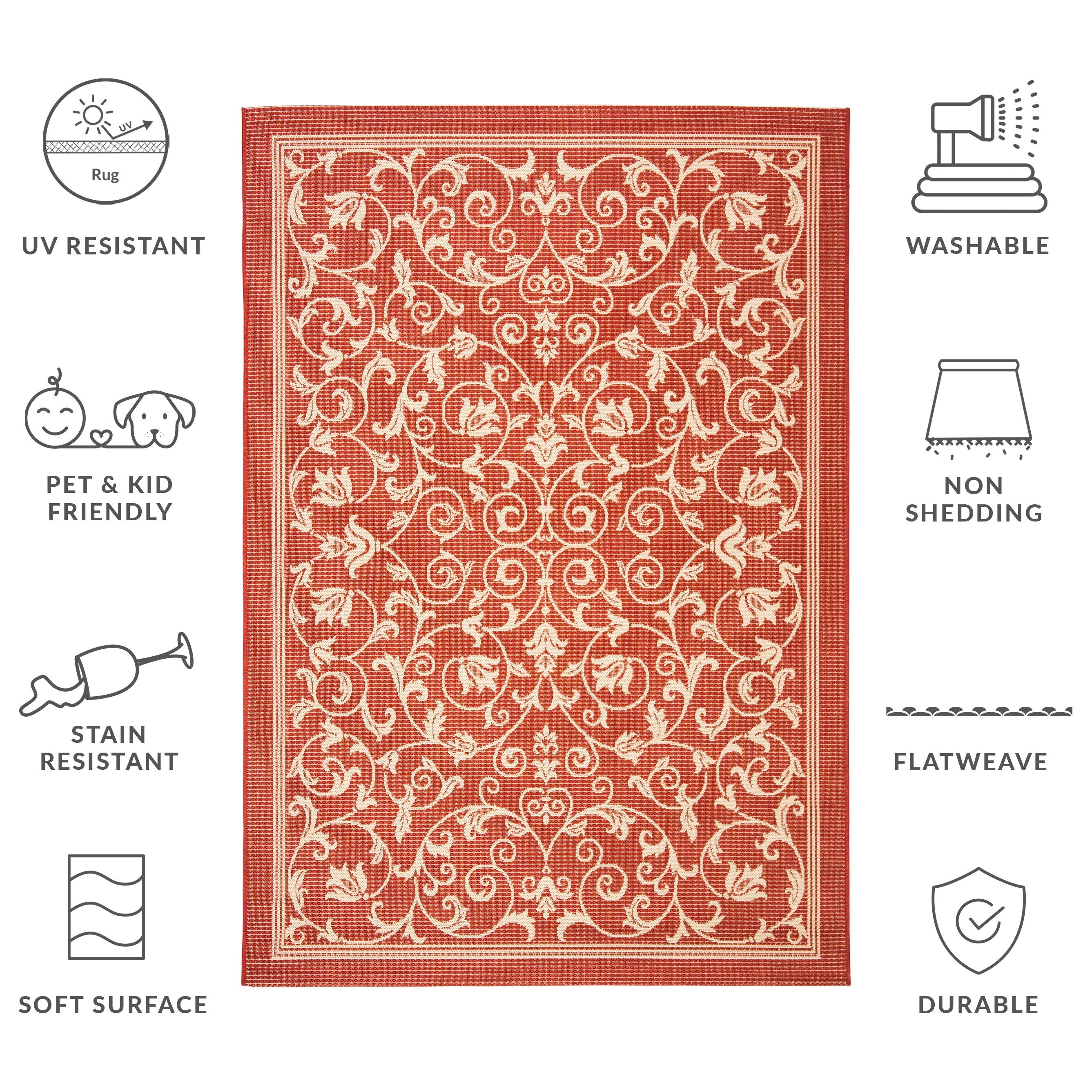 SAFAVIEH Courtyard Miljeta Indoor/ Outdoor Waterproof Patio Backyard Rug