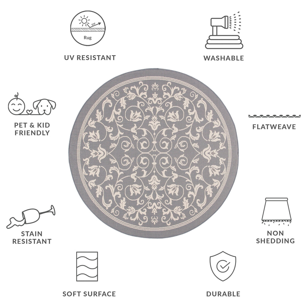 SAFAVIEH Courtyard Miljeta Indoor/ Outdoor Waterproof Patio Backyard Rug