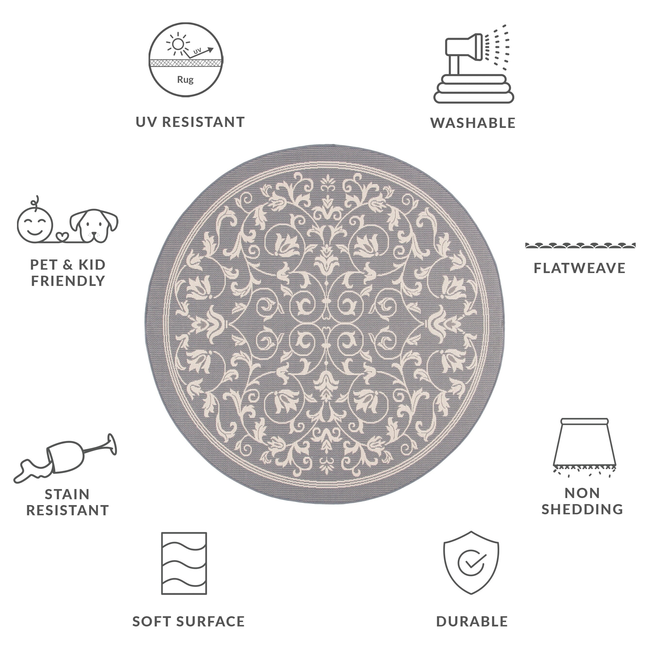 SAFAVIEH Courtyard Miljeta Indoor/ Outdoor Waterproof Patio Backyard Rug