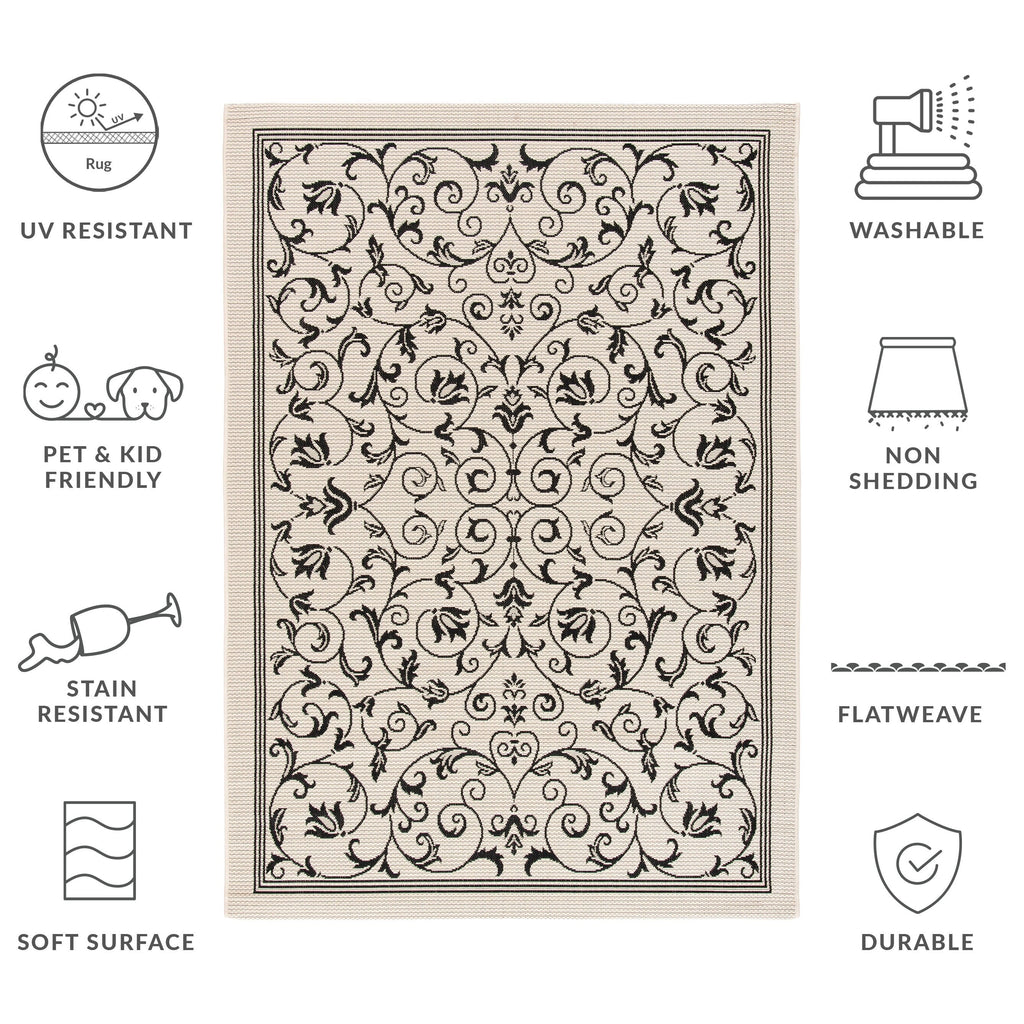 SAFAVIEH Courtyard Miljeta Indoor/ Outdoor Waterproof Patio Backyard Rug