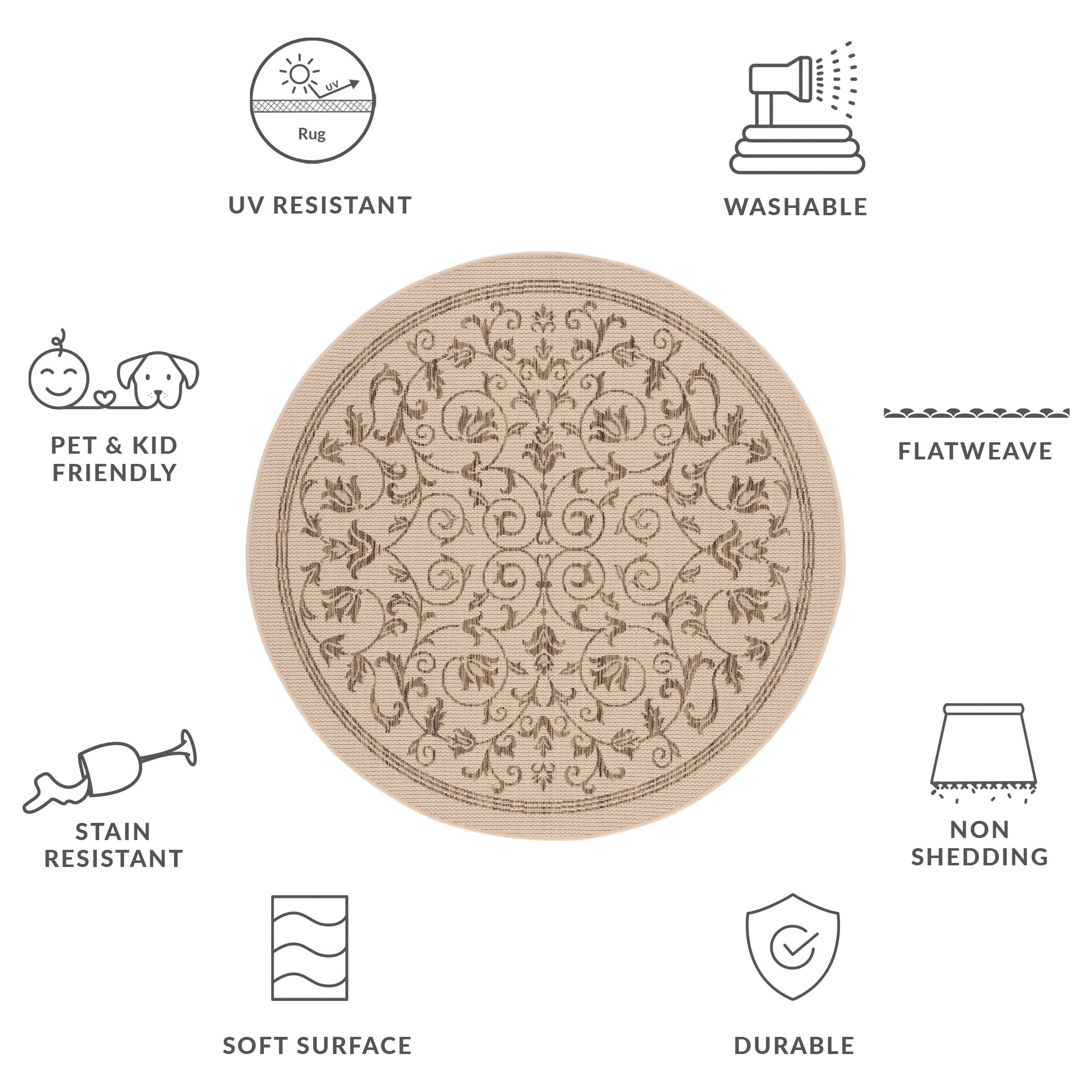 SAFAVIEH Courtyard Miljeta Indoor/ Outdoor Waterproof Patio Backyard Rug