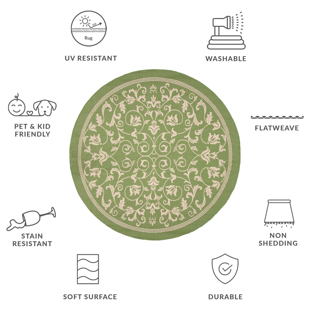 SAFAVIEH Courtyard Miljeta Indoor/ Outdoor Waterproof Patio Backyard Rug