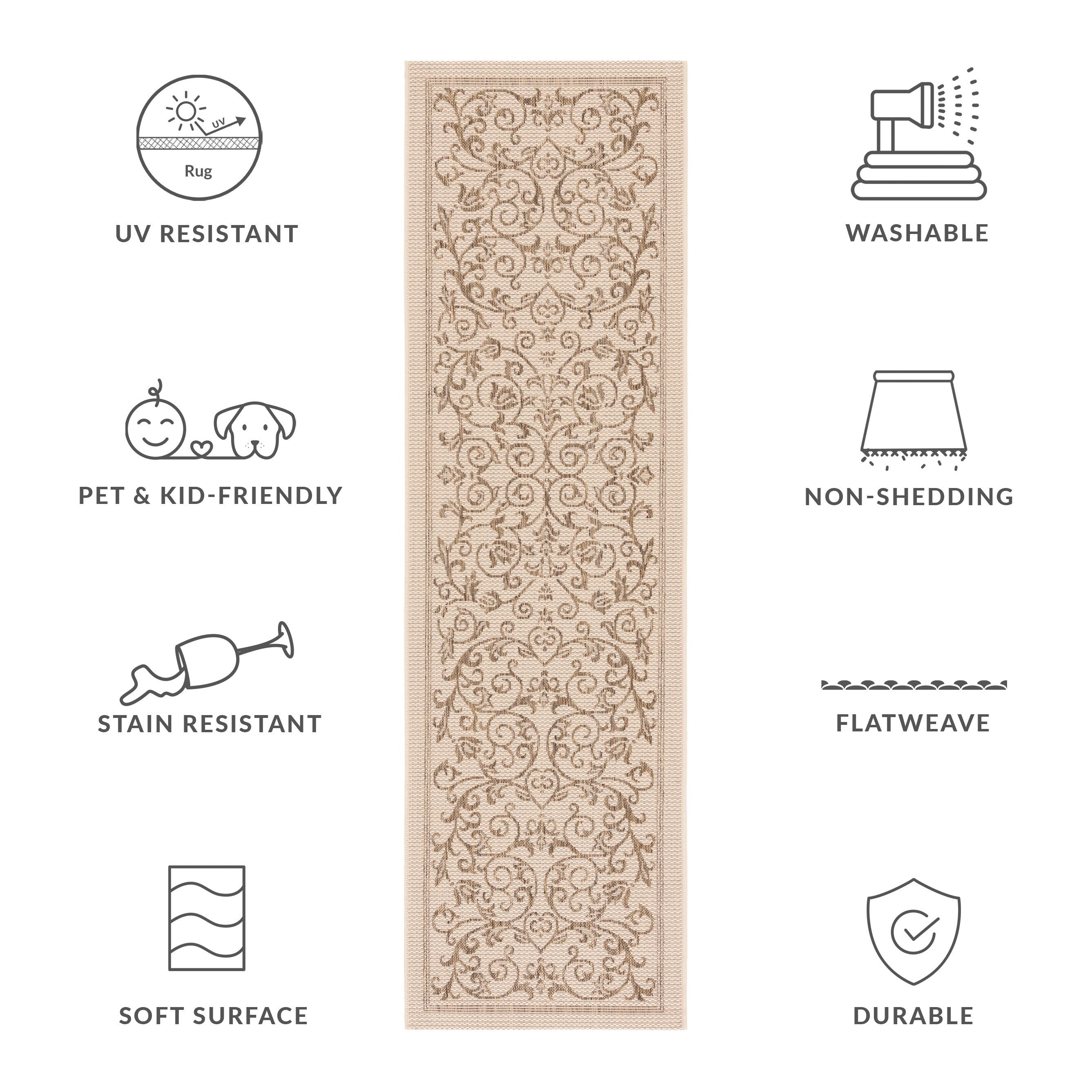 SAFAVIEH Courtyard Miljeta Indoor/ Outdoor Waterproof Patio Backyard Rug