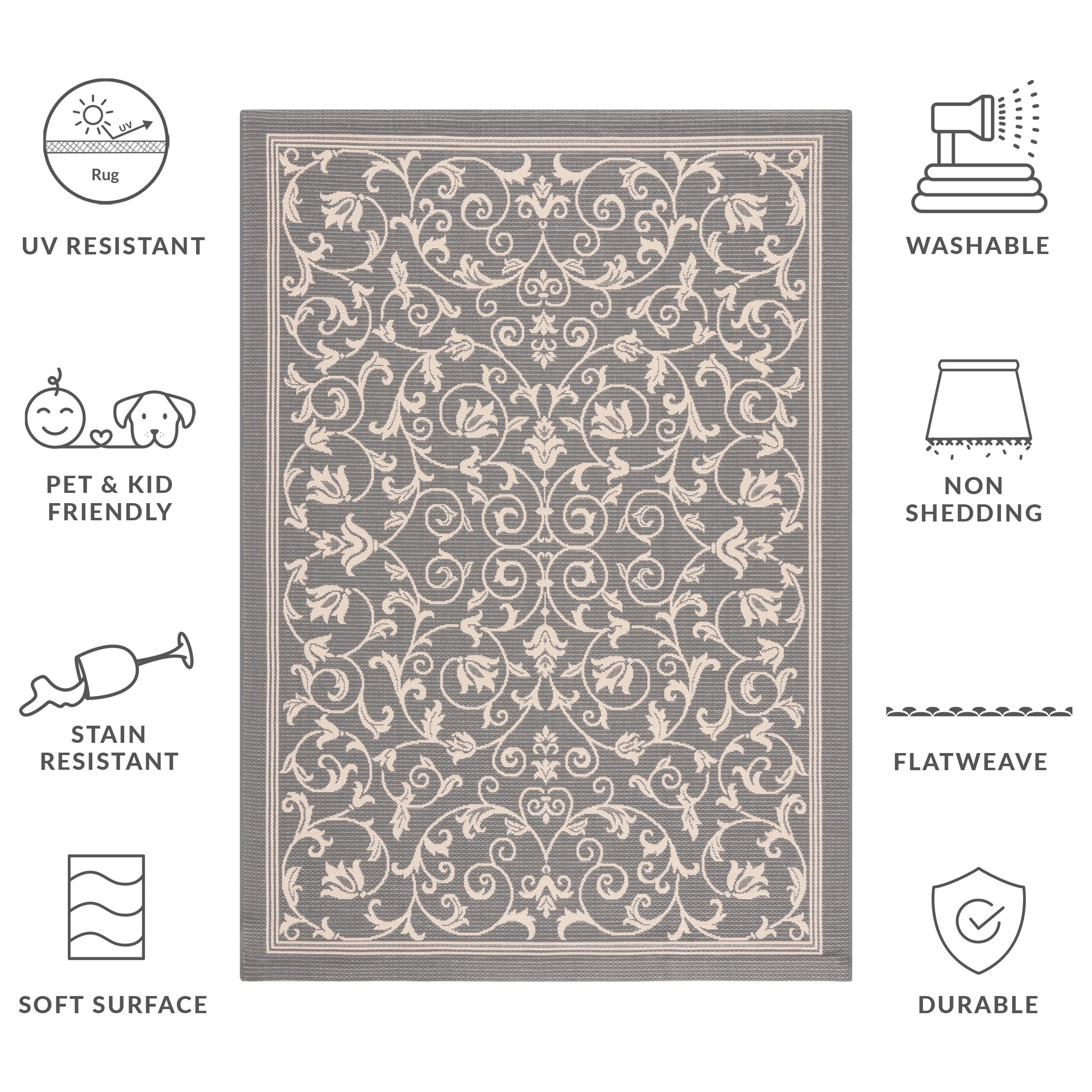 SAFAVIEH Courtyard Miljeta Indoor/ Outdoor Waterproof Patio Backyard Rug
