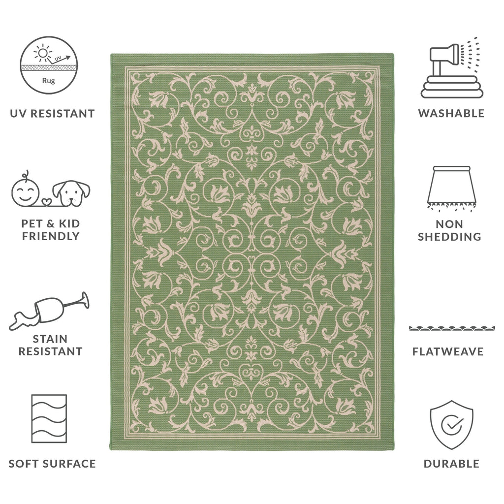 SAFAVIEH Courtyard Miljeta Indoor/ Outdoor Waterproof Patio Backyard Rug