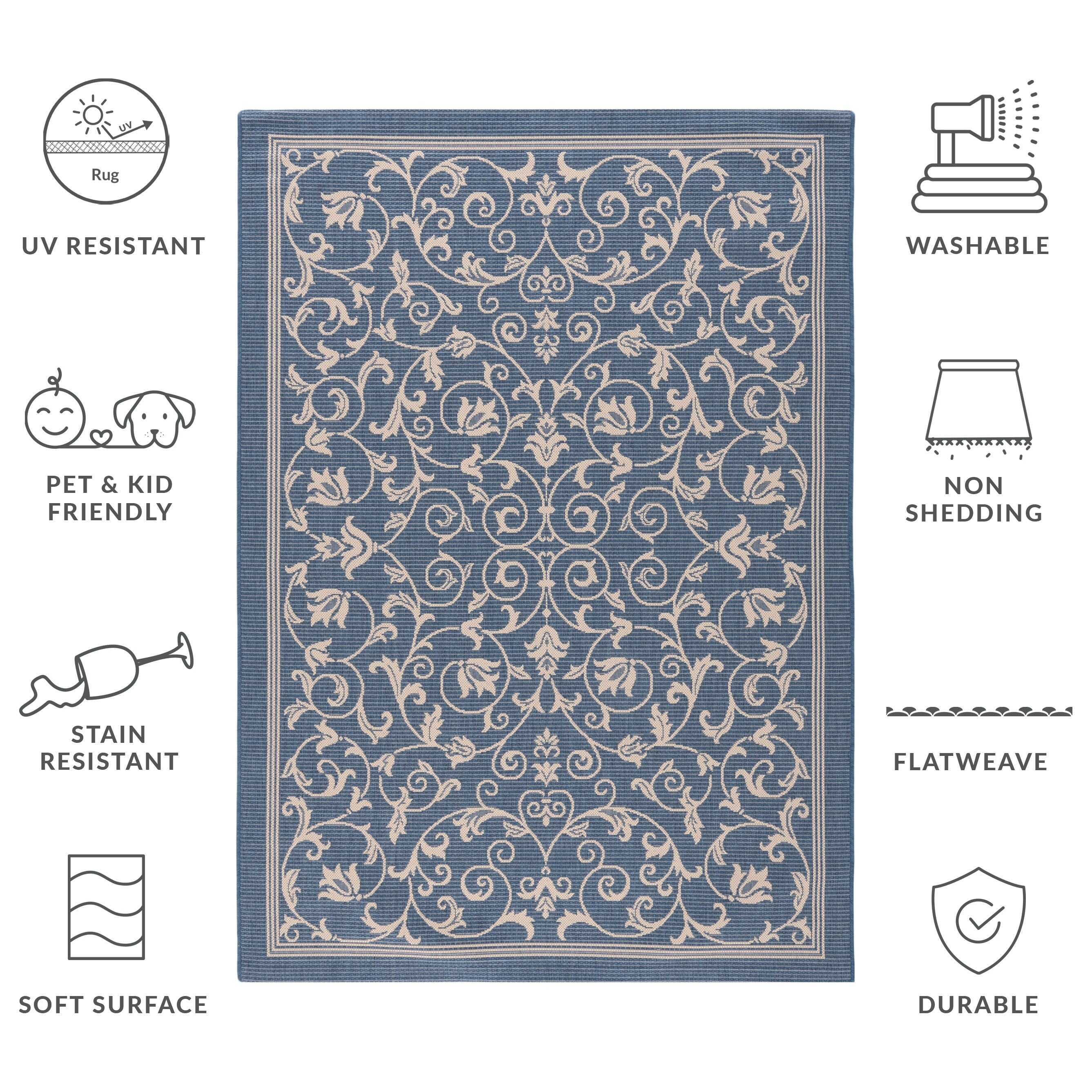 SAFAVIEH Courtyard Miljeta Indoor/ Outdoor Waterproof Patio Backyard Rug