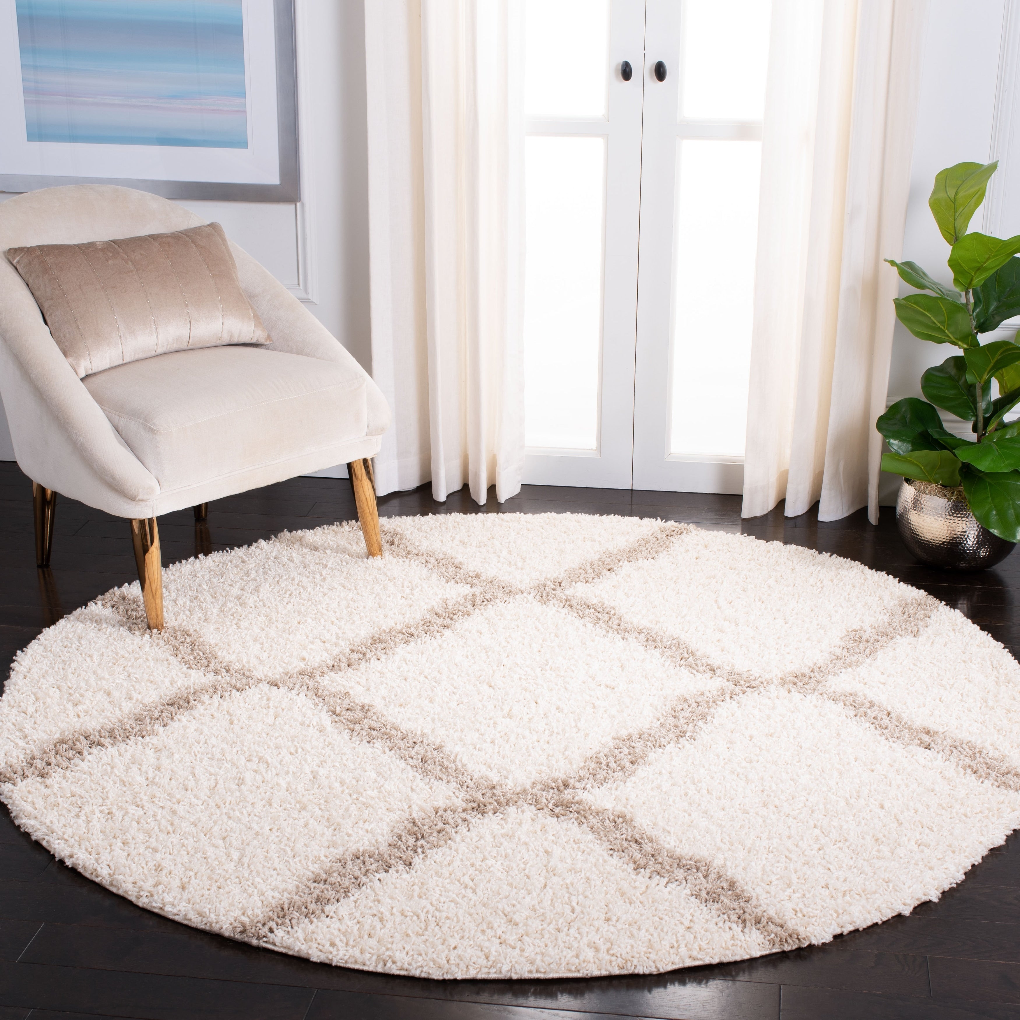 SAFAVIEH Dallas Shag Darina Trellis 1.5-inch Thick Rug