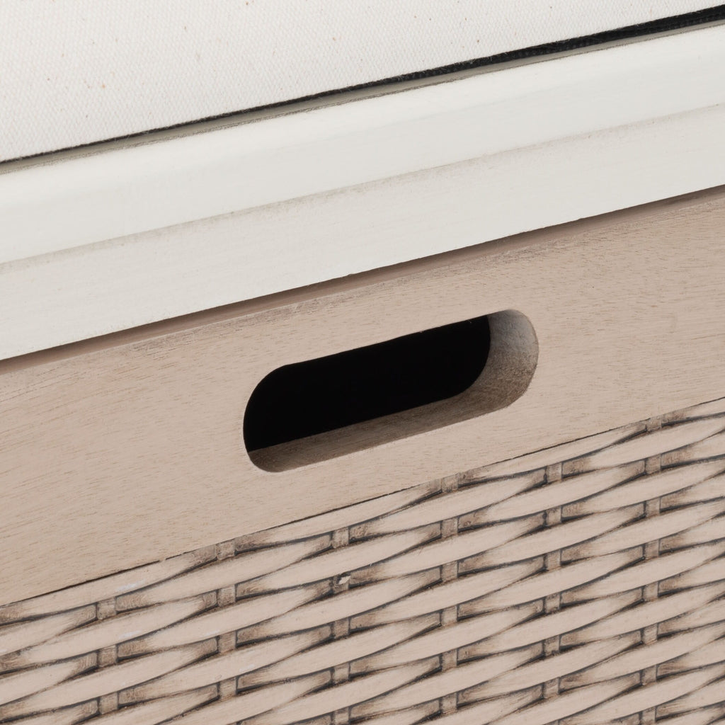 Banc de rangement à 3 tiroirs SAFAVIEH Fiorello avec coussins - 47,3 L x 15 L x 19 H - 47 L x 15 P x 19 H