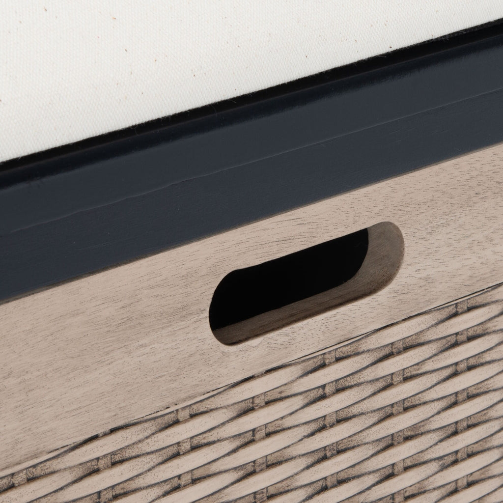 Banc de rangement à 3 tiroirs SAFAVIEH Fiorello avec coussins - 47,3 L x 15 L x 19 H - 47 L x 15 P x 19 H