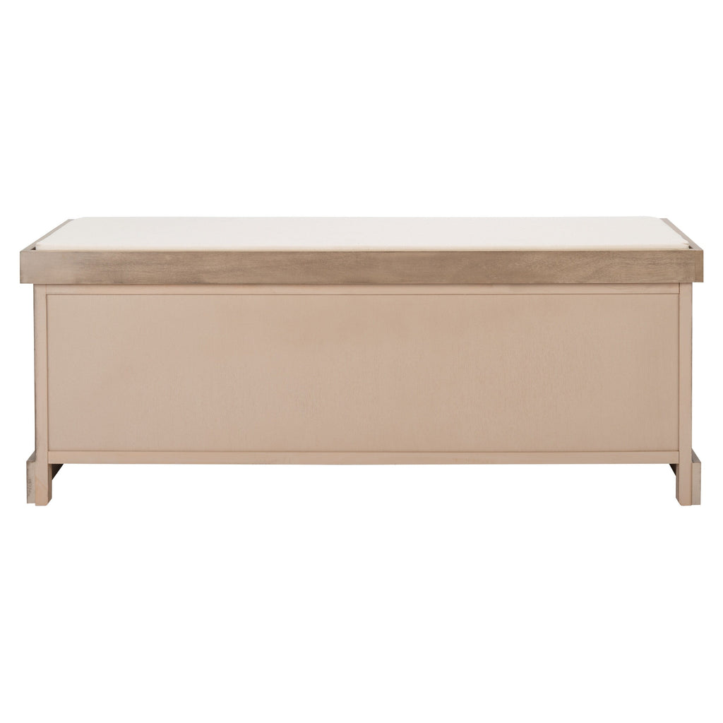 Banc de rangement à 3 tiroirs SAFAVIEH Fiorello avec coussins - 47,3 L x 15 L x 19 H - 47 L x 15 P x 19 H