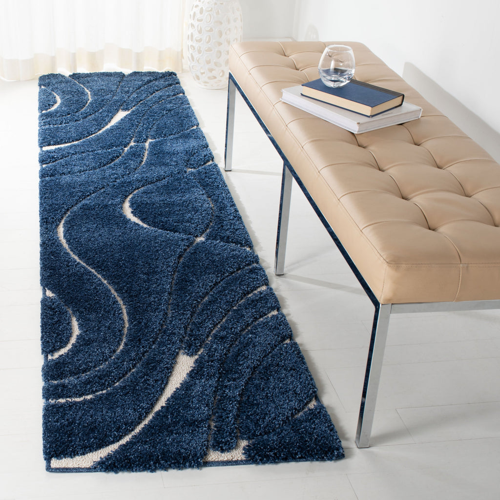Tapis SAFAVIEH Florida Shag Staka Abstract Waves de 3 cm d'épaisseur