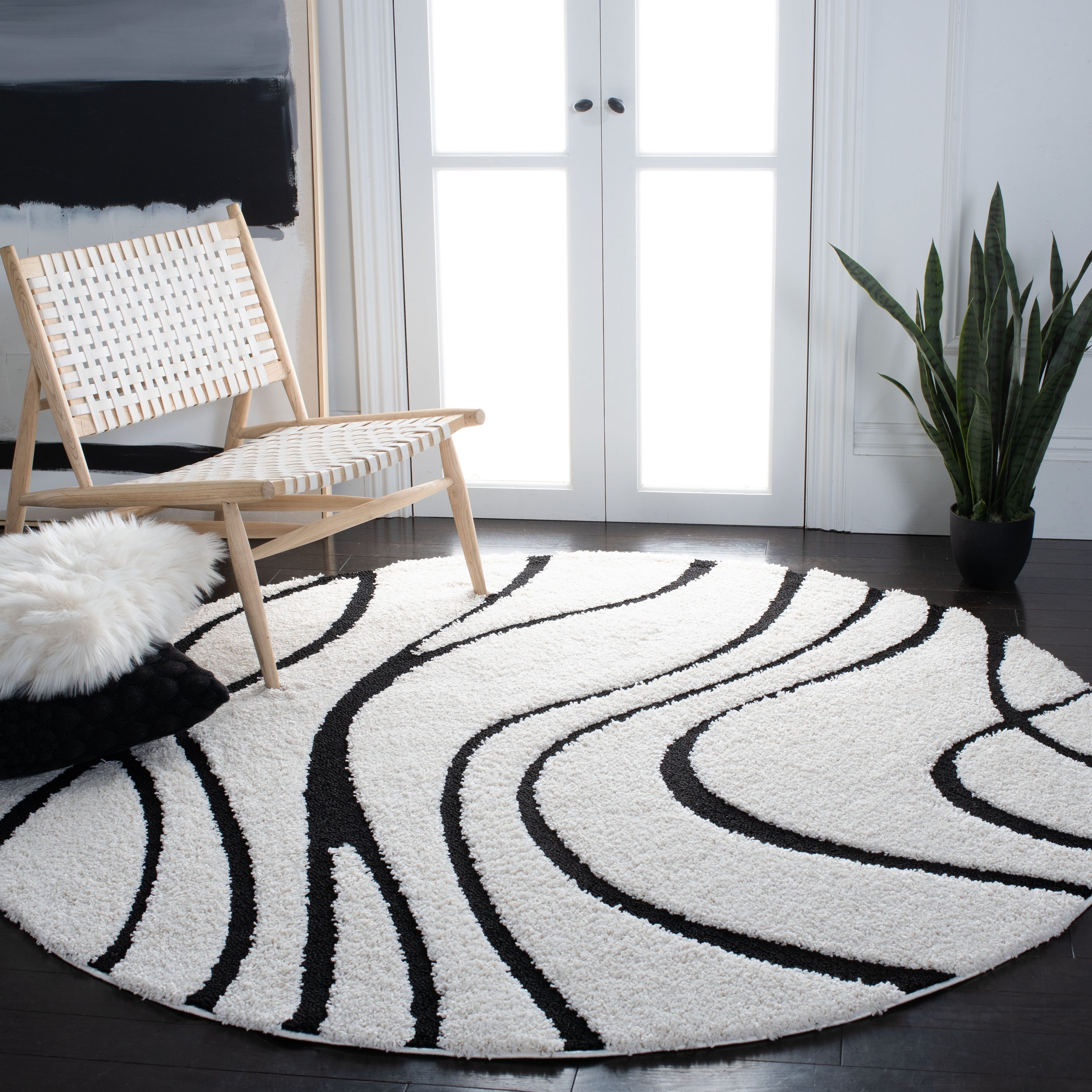 SAFAVIEH Florida Shag Staka Abstract Waves 1.2-inch Area Rug