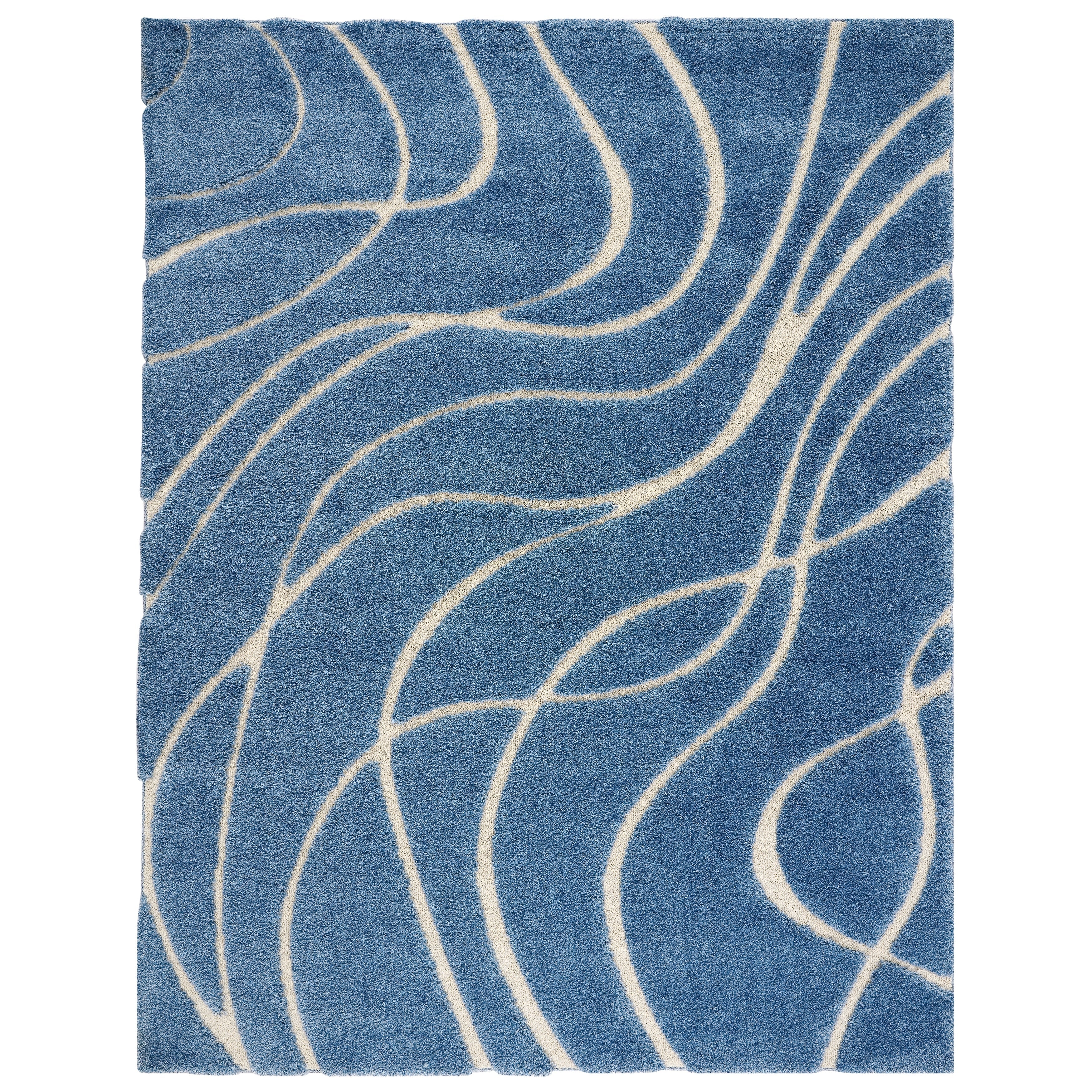 SAFAVIEH Florida Shag Staka Abstract Waves 1.2-inch Area Rug