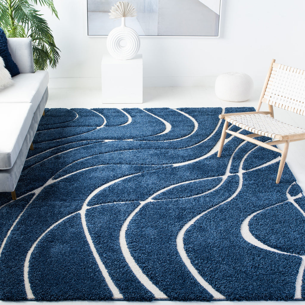 Tapis SAFAVIEH Florida Shag Staka Abstract Waves de 3 cm d'épaisseur