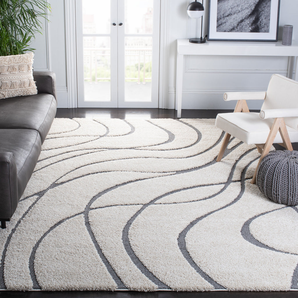 Tapis SAFAVIEH Florida Shag Staka Abstract Waves de 3 cm d'épaisseur