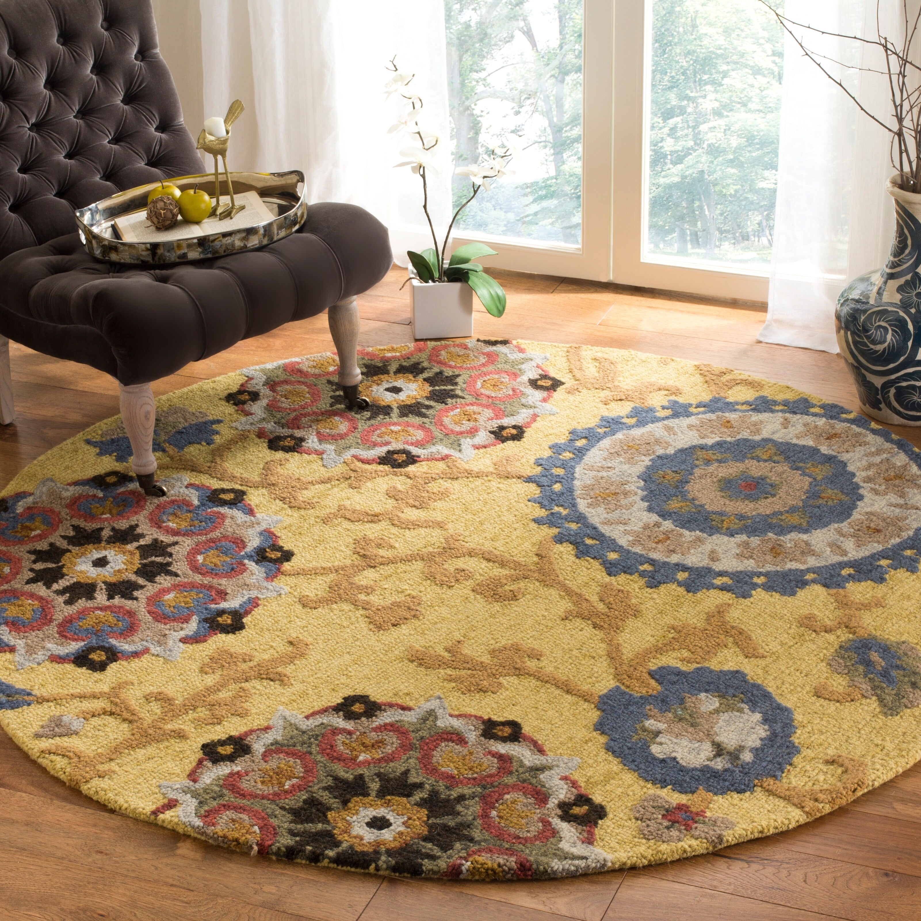 SAFAVIEH Handmade Blossom Maaret Modern Floral Wool Rug