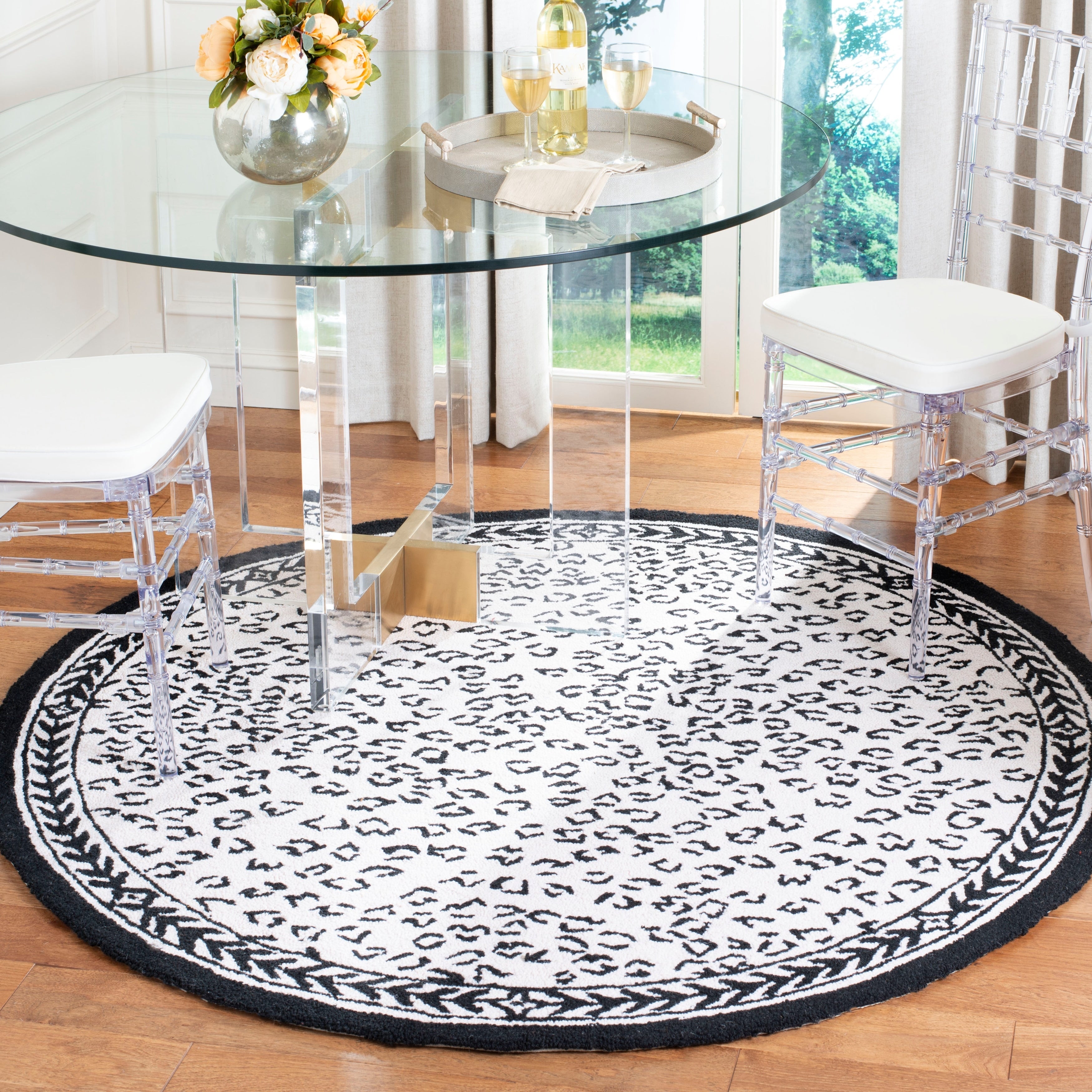 SAFAVIEH Handmade Chelsea Solar Garden Leopard French Country Wool Rug